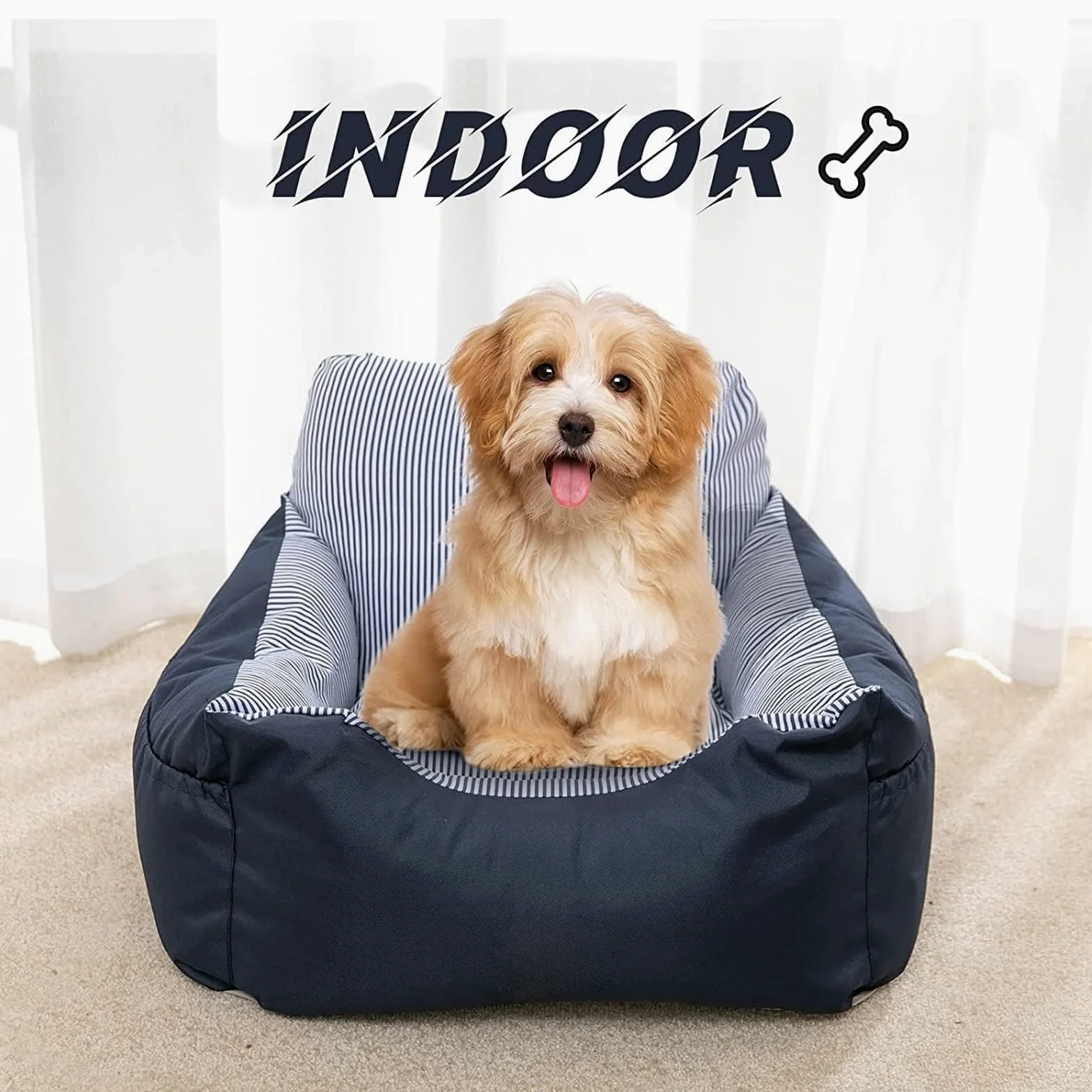 Asiento De Coche para Perros, Asiento Elevador para Mascotas con Cama para Cachorros Y Gatitos, Cama para Mascotas para Interior con Bolsa De Almacenamiento, Correa De Arnés