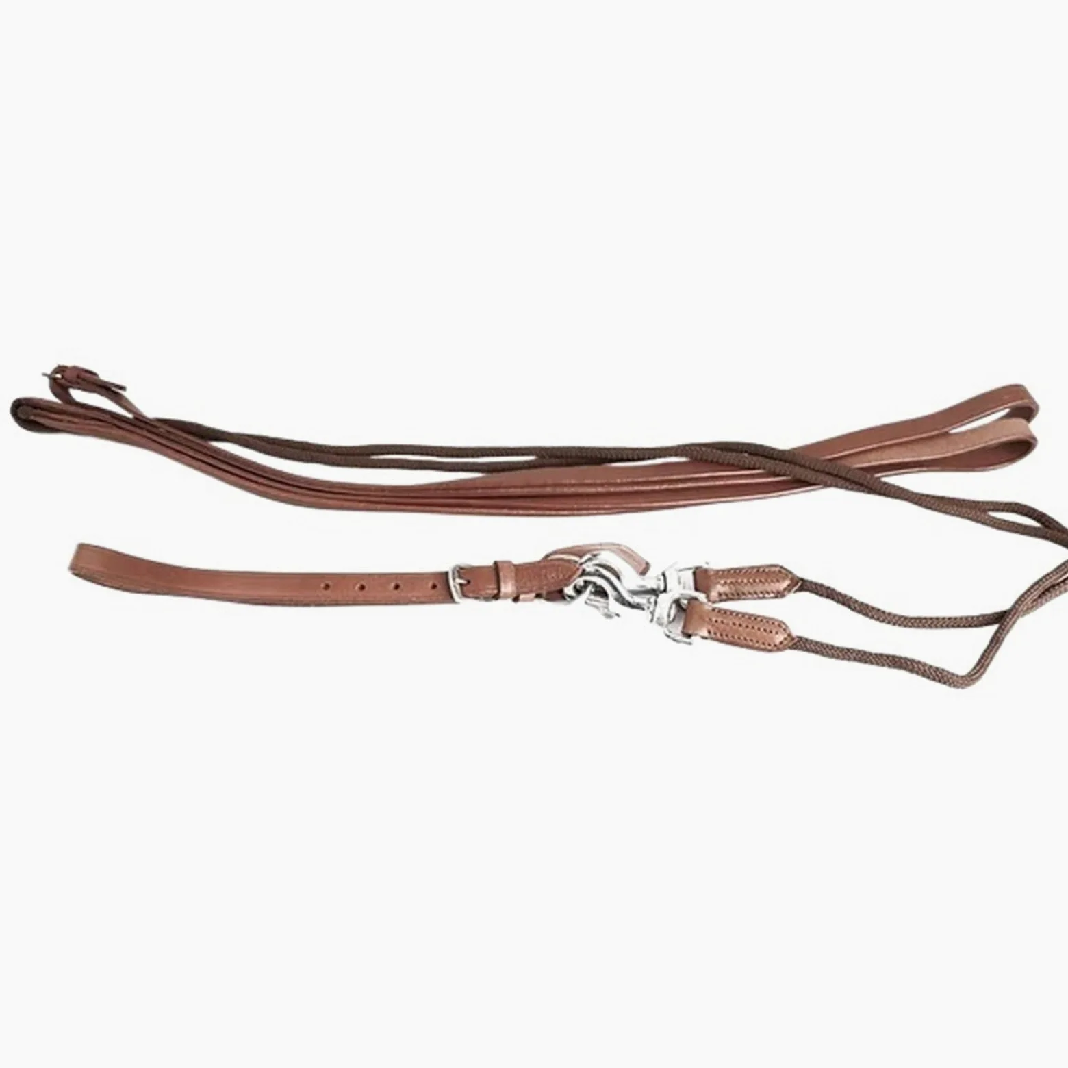 Ayuda de Entrenamiento de Cuero, riendas Escolares ecuestres, Brida for Montar a Caballo, Cuerdas largas for Caballos de Color marrón y Negro para Caballos(Brown)