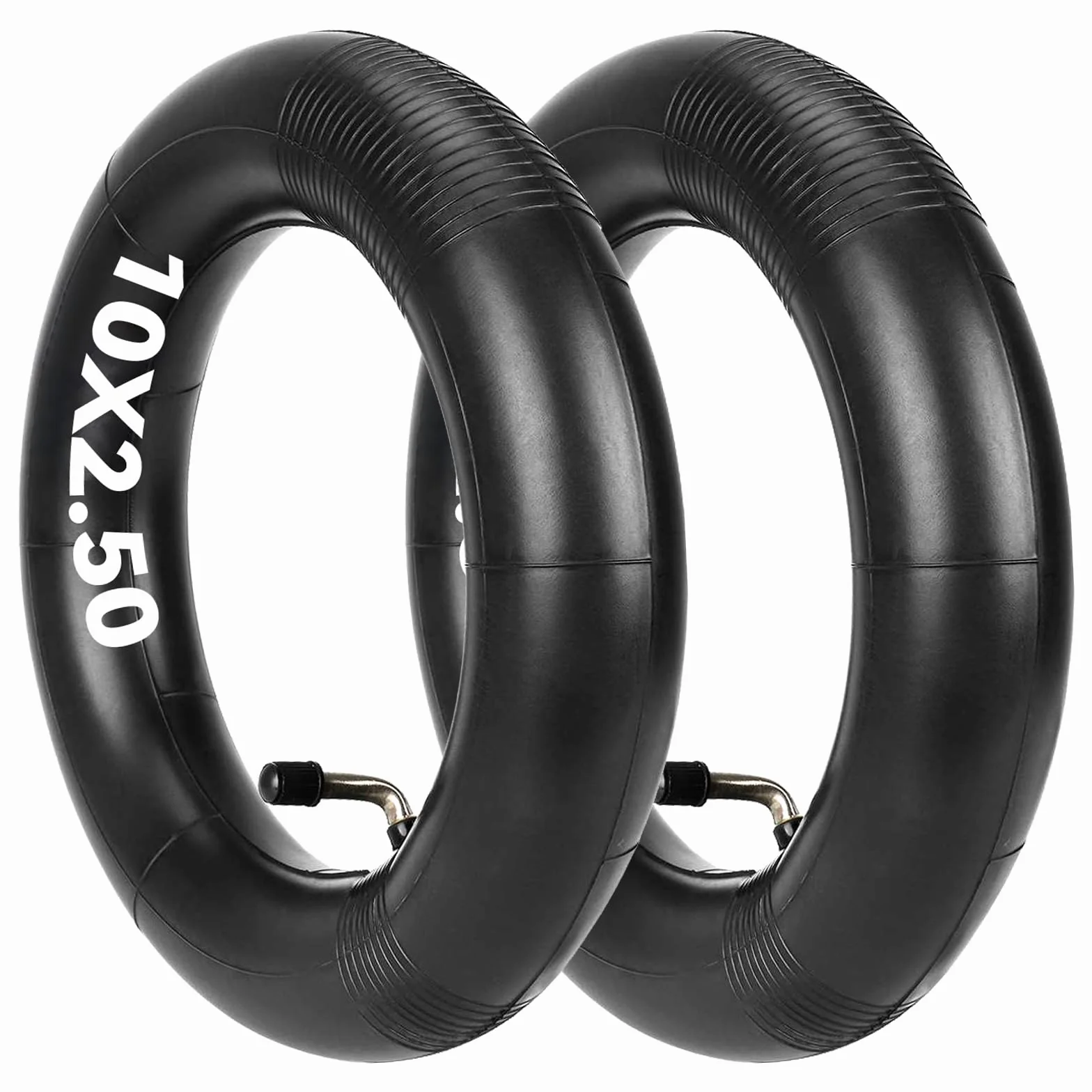 Cámara de Aire Patinete Eléctrico 10 Pulgadas 10x2,50 2MM Engrosada 90° Válvula de Curvatura 60/70-6,5 Neumático Ninebot MAX G30 G30P G30LP