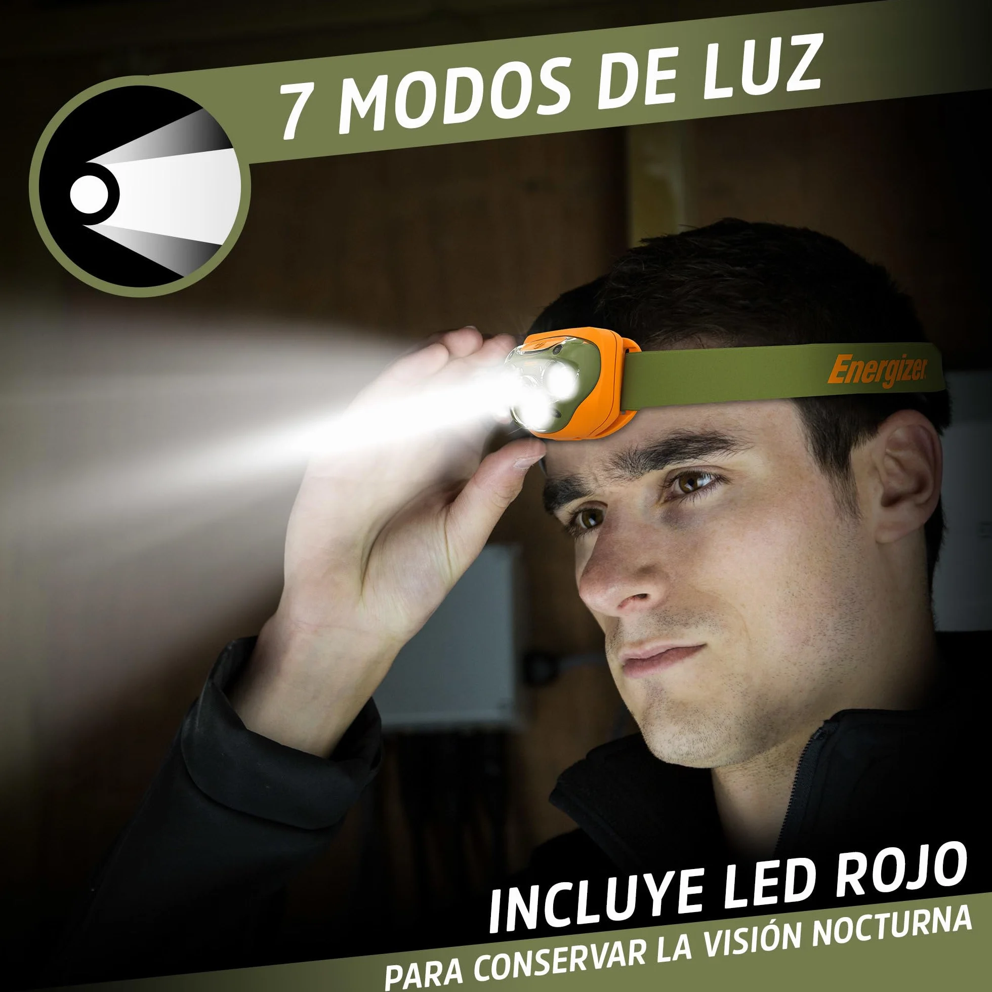 Energizer Vision HD+ Linterna Frontal LED 260 Lúmenes IPX4 7 Modos Ajustable