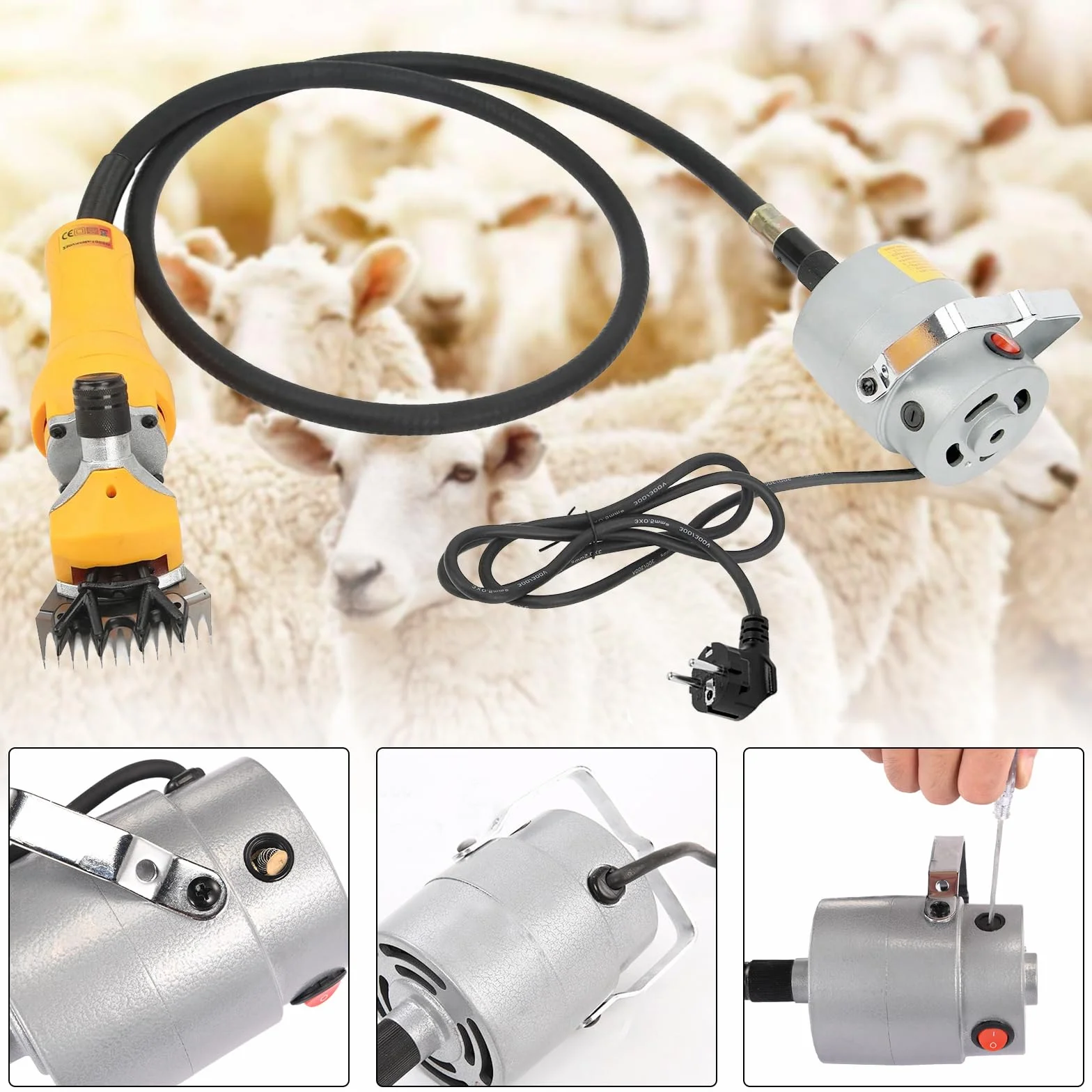 Esquiladora De Ovejas, 1000W Esquiladora Profesional De Ovejas Con Motor De Alta Potencia Y Cable De AlimentacióN 5m Esquiladora EléCtrica De Ovejas 13 Dientes 2400 Rpm Para Ovejas Cabras Y Alpacas