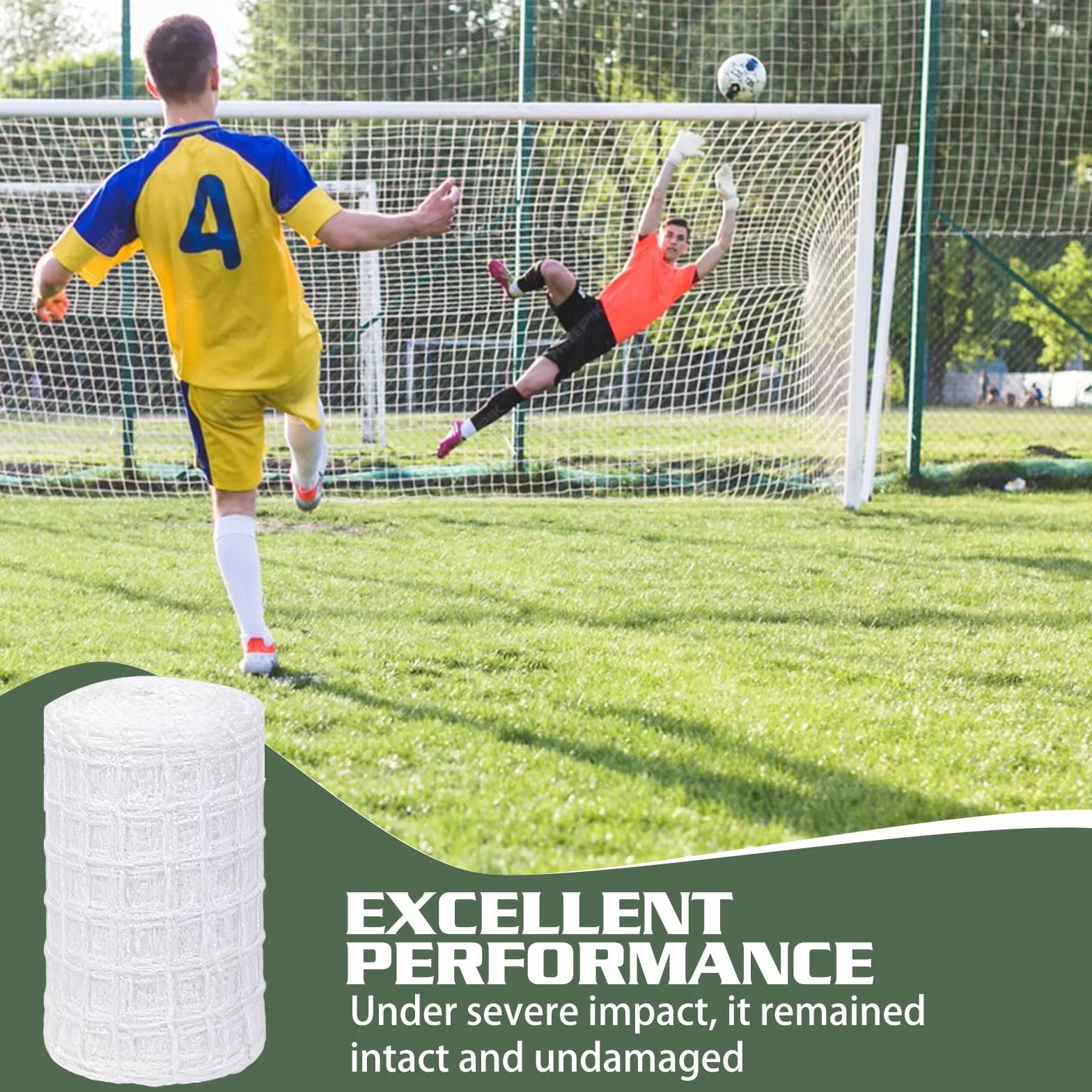 Red portería fútbol 3x2 m polipropileno resistente intemperie deportiva entrenamiento
