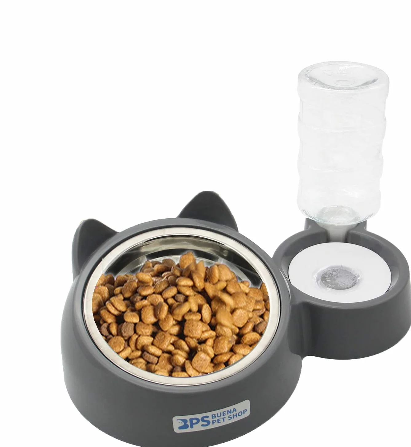 BPS Comedero y Bebedero Automático para Gatos y Perros Antisalpicaduras Dispensador Agua Alimentador Automatico Fuentes para Mascotas Tamaño M/L (M) BPS-5720