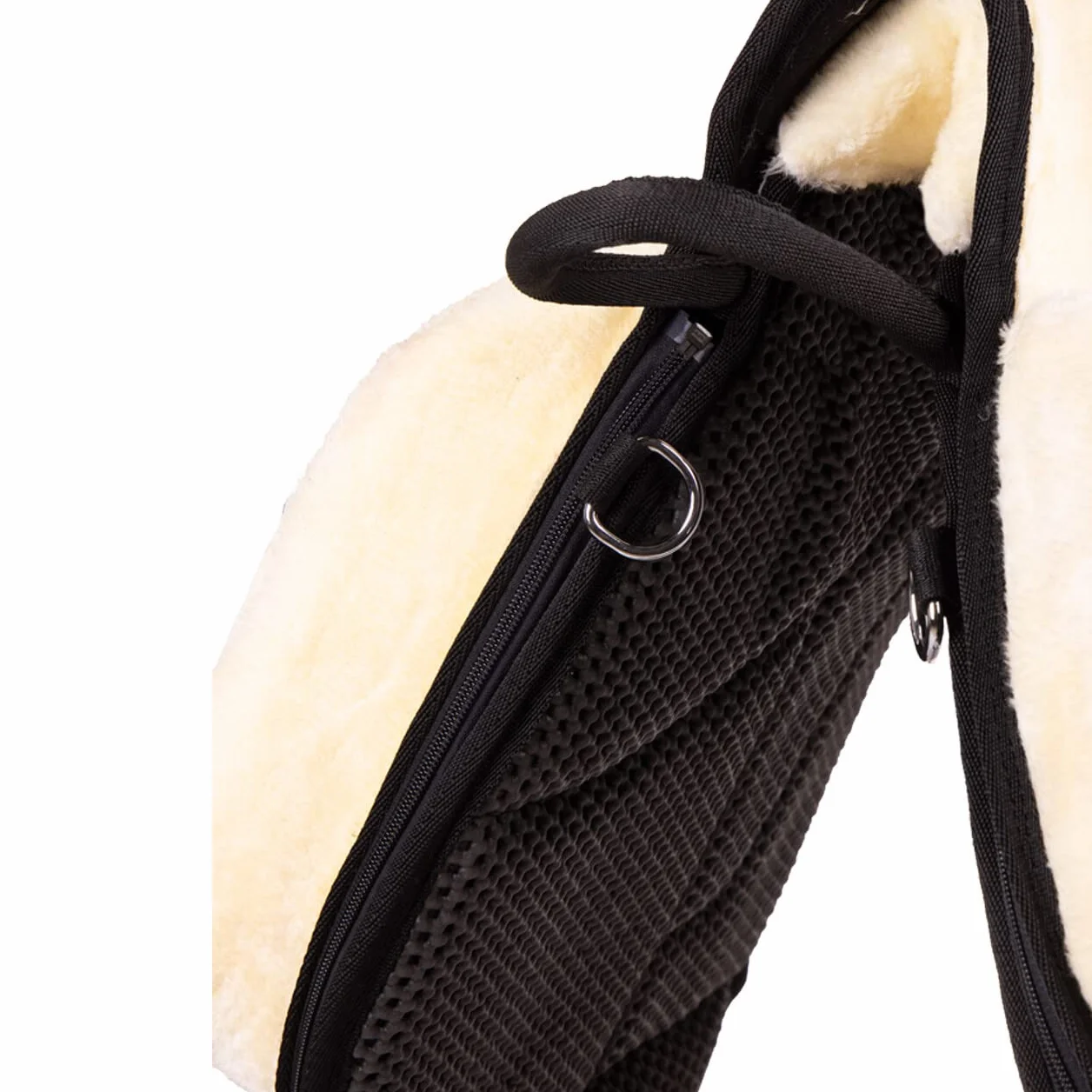 QHP - Almohadilla de equitación supersuave, color negro, suave (negro/crema, completo)