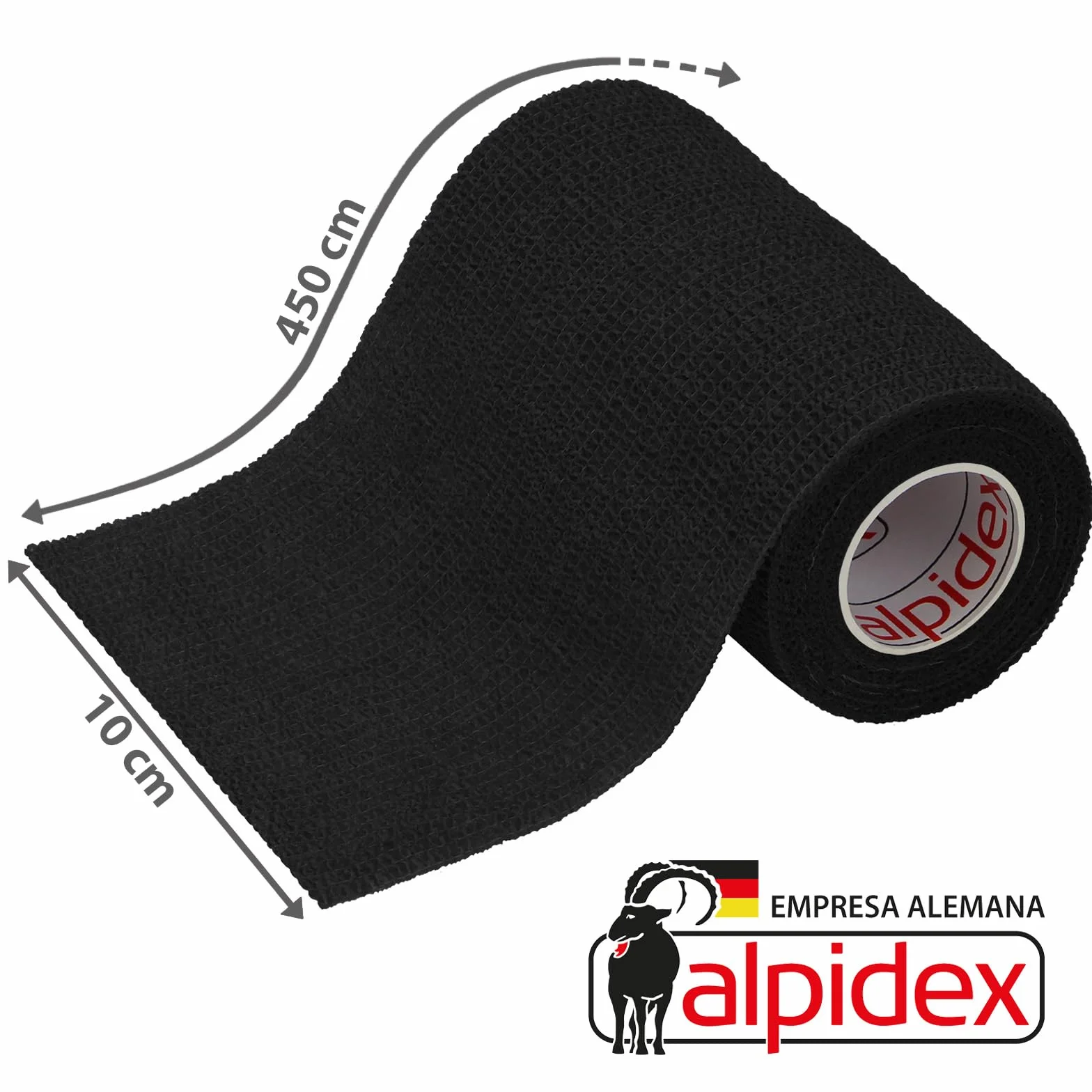 ALPIDEX 6 Rollos Venda Adhesiva 10 cm x 4,5 m Venda Cohesiva Envoltura Tape Deportiva Bendaje Autoadhesiva Mano Rodillas Tobillo Vet Wrap Perro Gato Caballo, Color:negro