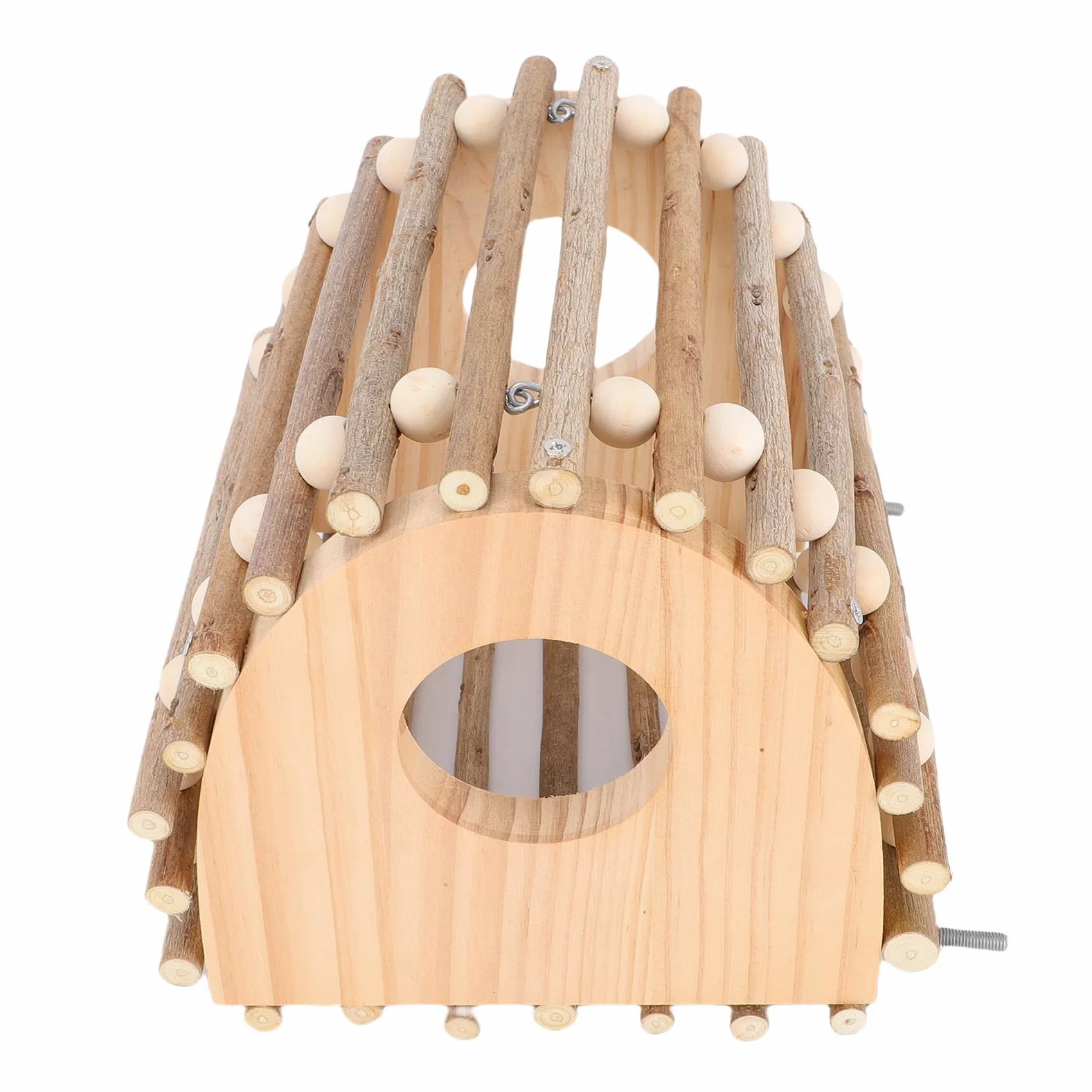 TOPINCN Escalera de Escalada para Loros, Jaula para Pájaros, Juguete de Escalada, Escalera de Madera con Diseño de Doble Agujero, Casa de Madera para Loros, Hámster, Pájaros,