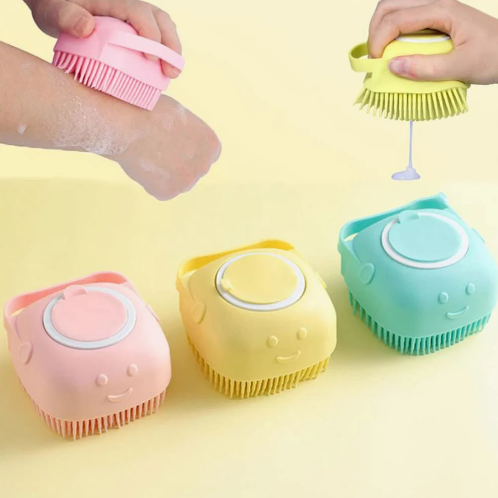 Cepillo de champú para Mascotas Cepillo de baño para Mascotas Cepillo dispensador de Masaje de champú de Silicona para Gato Perro Azul liujiapeng55 (Blauw)