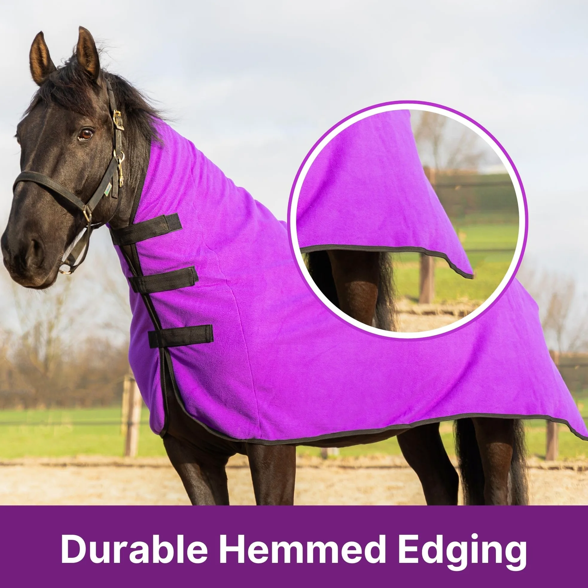 RESISTANCE Enfriador de contorno de forro polar suave de larga duración y cálido para caballo (XL (80-82 pulgadas), morado
