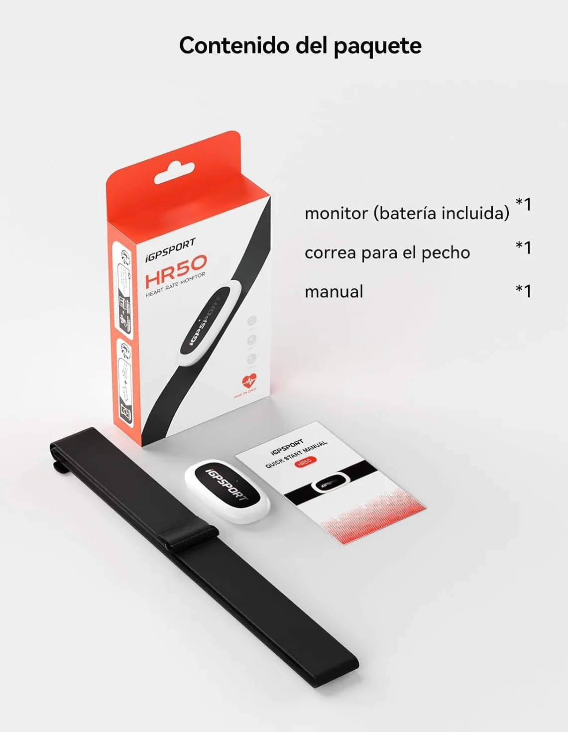 iGPSPORT Monitor de Ritmo cardíaco Bluetooth Ant+ Correa de Pecho Negro