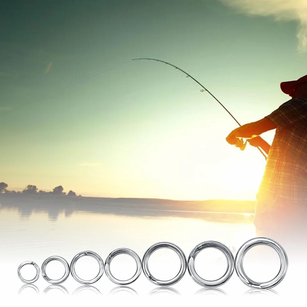 VGEBY 50 unids anillos divididos acero inoxidable pesca aparejos split ring conector