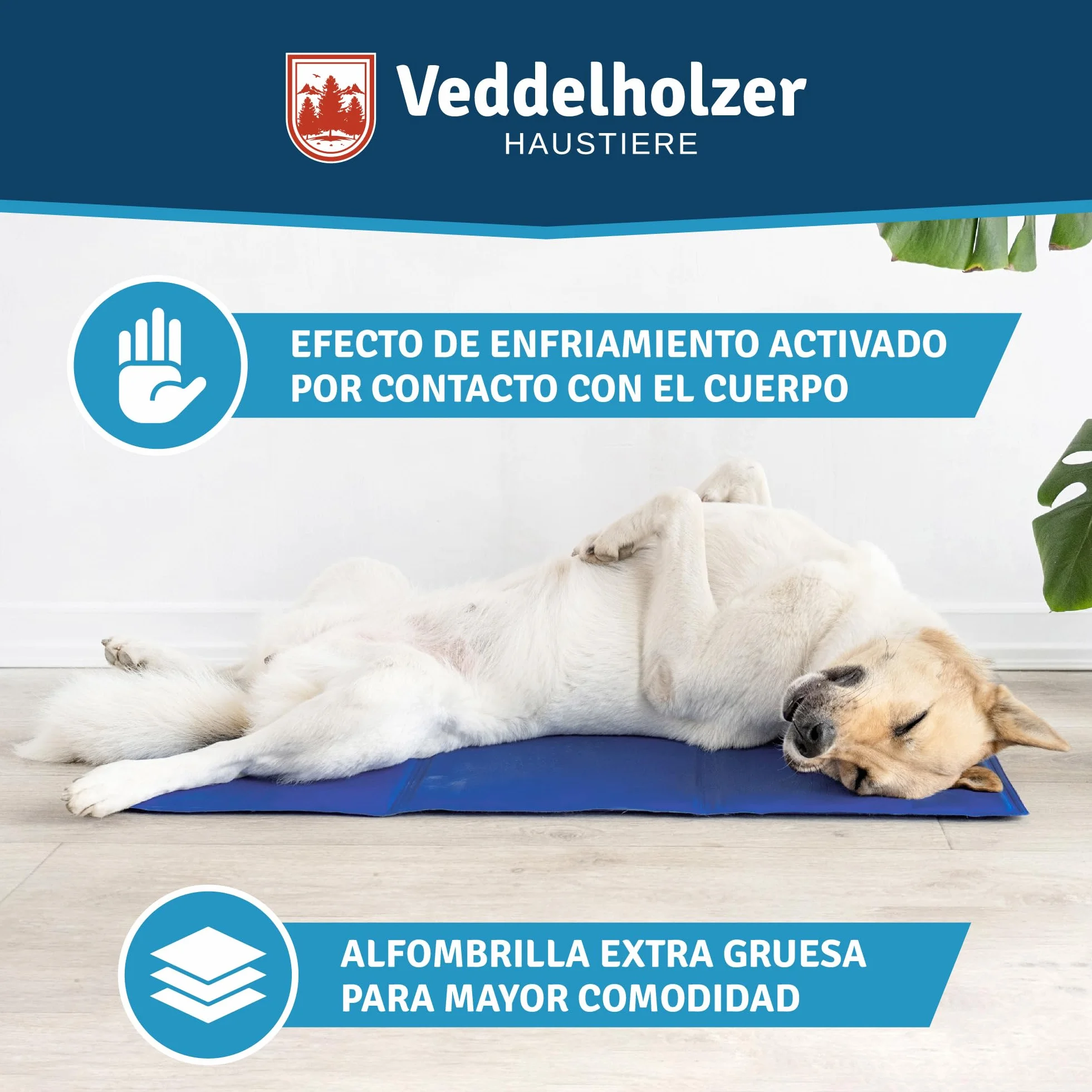 Veddelholzer Alfombrilla de refrigeración (L) para Perros Extra Gruesa, Resistente a los arañazos, Auto-refrigerante sin Electricidad, Verano y Viajes, para Perros