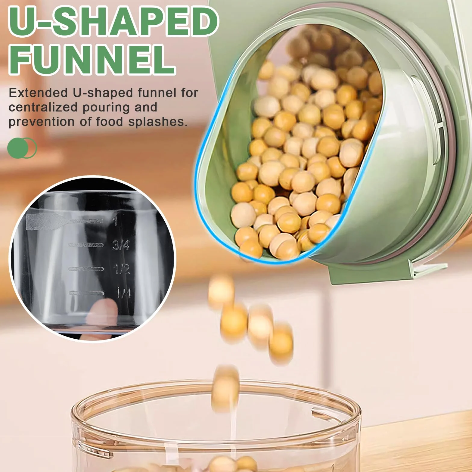 Contenedor Pienso Perros 3L Botes Cocina Almacenaje con Vaso Medidor Pienso Transparente Botes Hermeticos Cocina para Cereales Arroz Comida para Mascotas