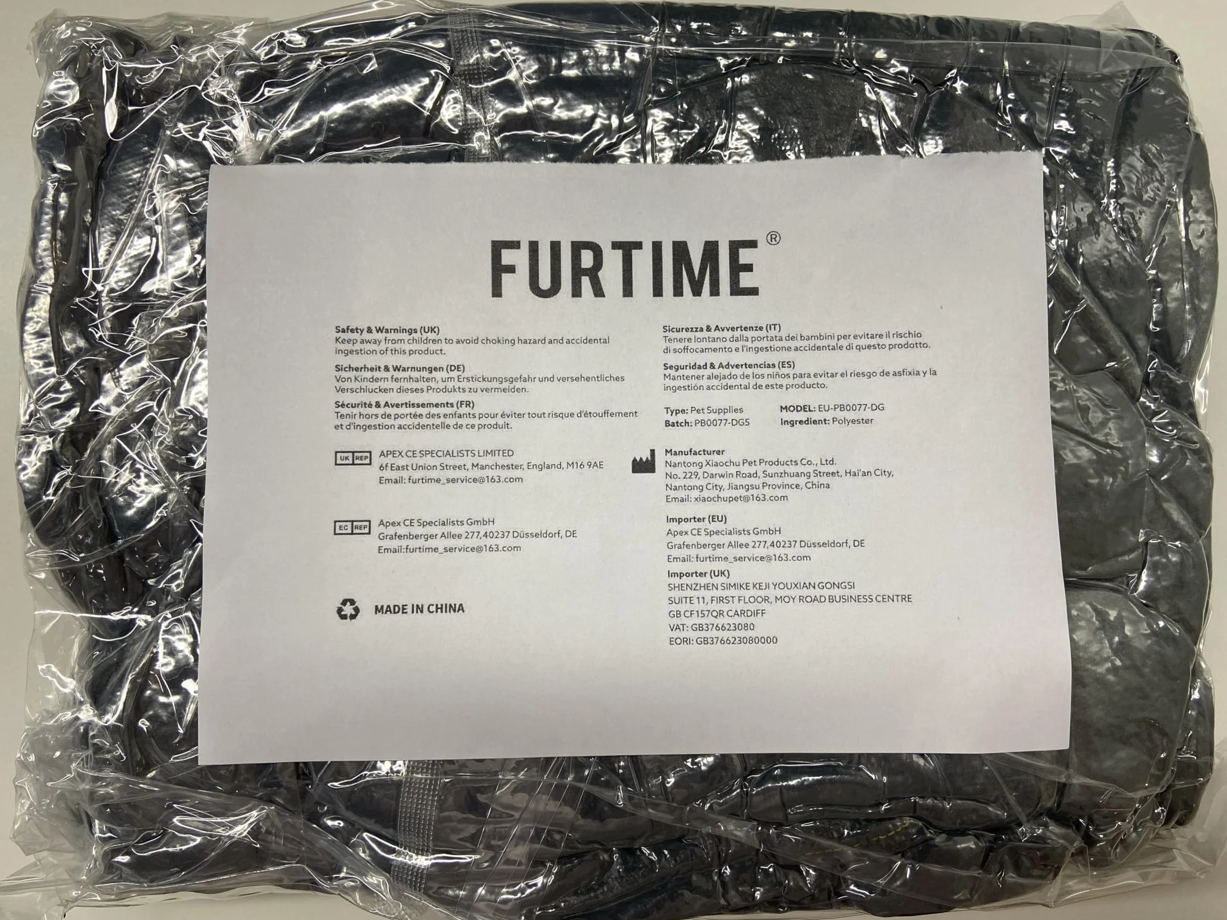 FURTIME Cama Perros Medianos, Cama Perro Lavable Esponjosa, Antideslizante Anti-ansiedad Camas para Perros Suave Transpirable Cómoda, 76x61x23cm