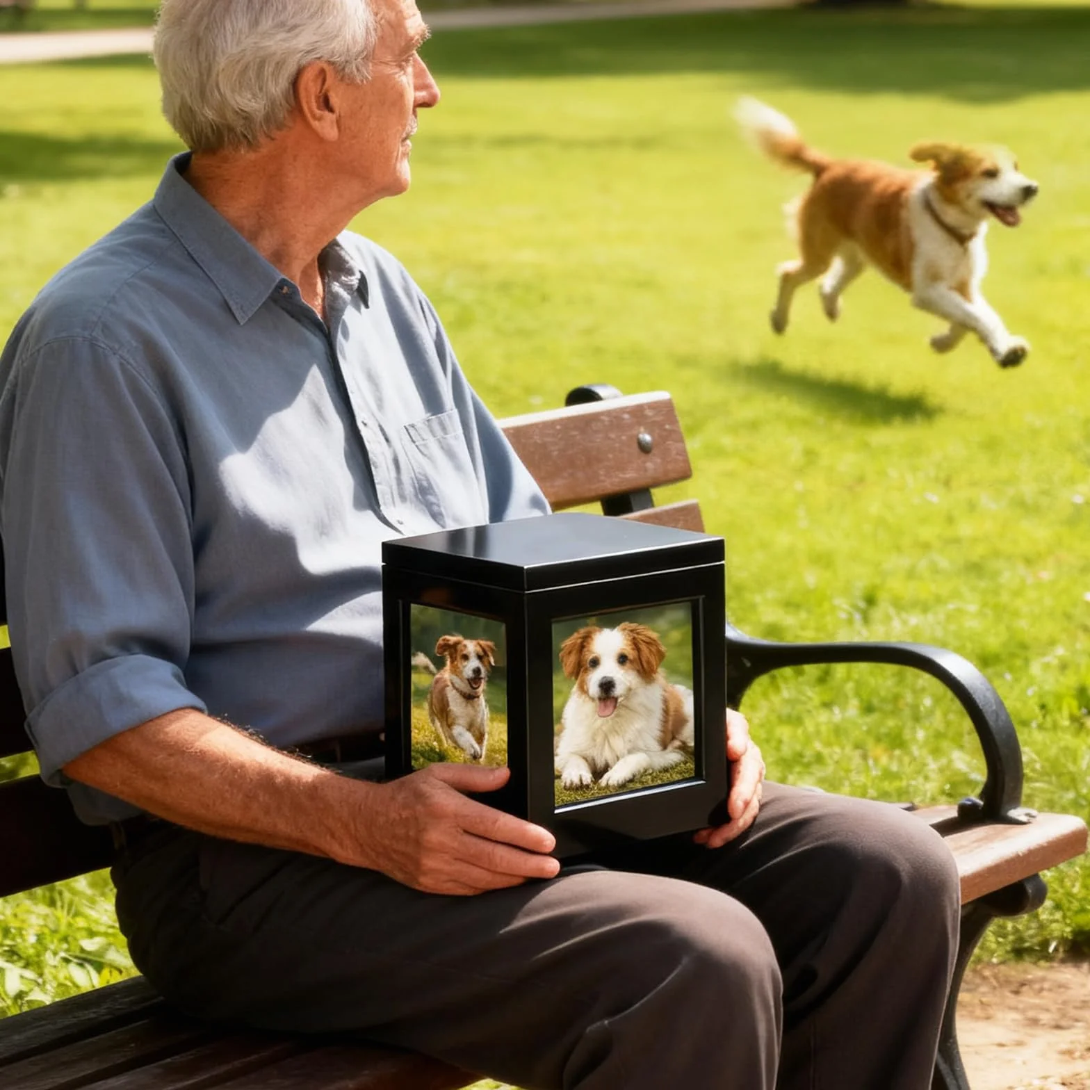 Urna para Mascotas, Marco de la Foto del Recuerdo de la Caja para Gatos Perros Madera Pet Memorial urna para Cenizas Caja Personalizada de Recuerdo para Cenizas de Perro o Gato