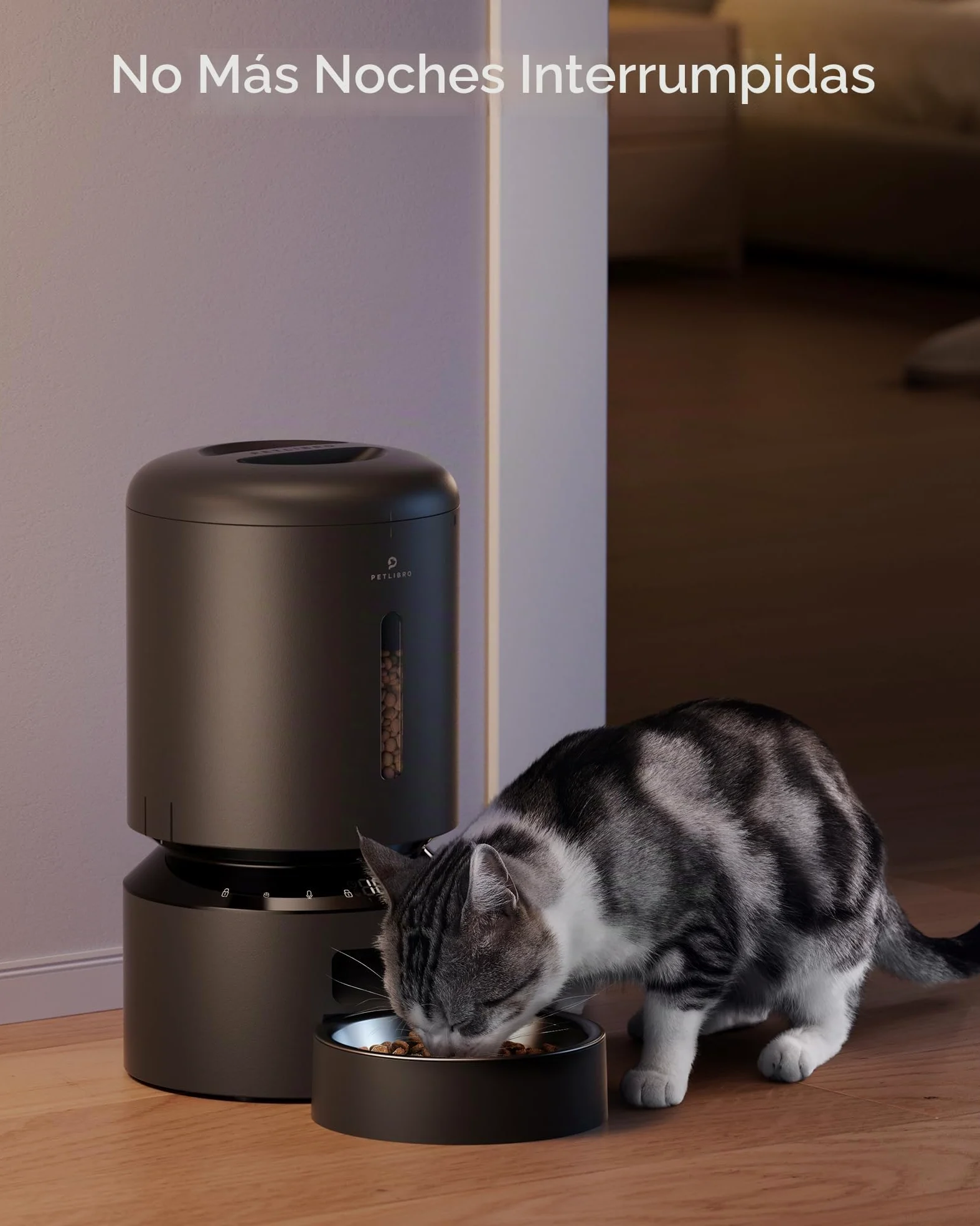 PETLIBRO 5G WiFi Comedero Automático para Gatos 5L con App- Dispensador de Comida para Perros, Sensor y Bloqueo de Comida Baja, 1-10 Comidas al Día, Control de App, con Tazón de Acero Inoxidable