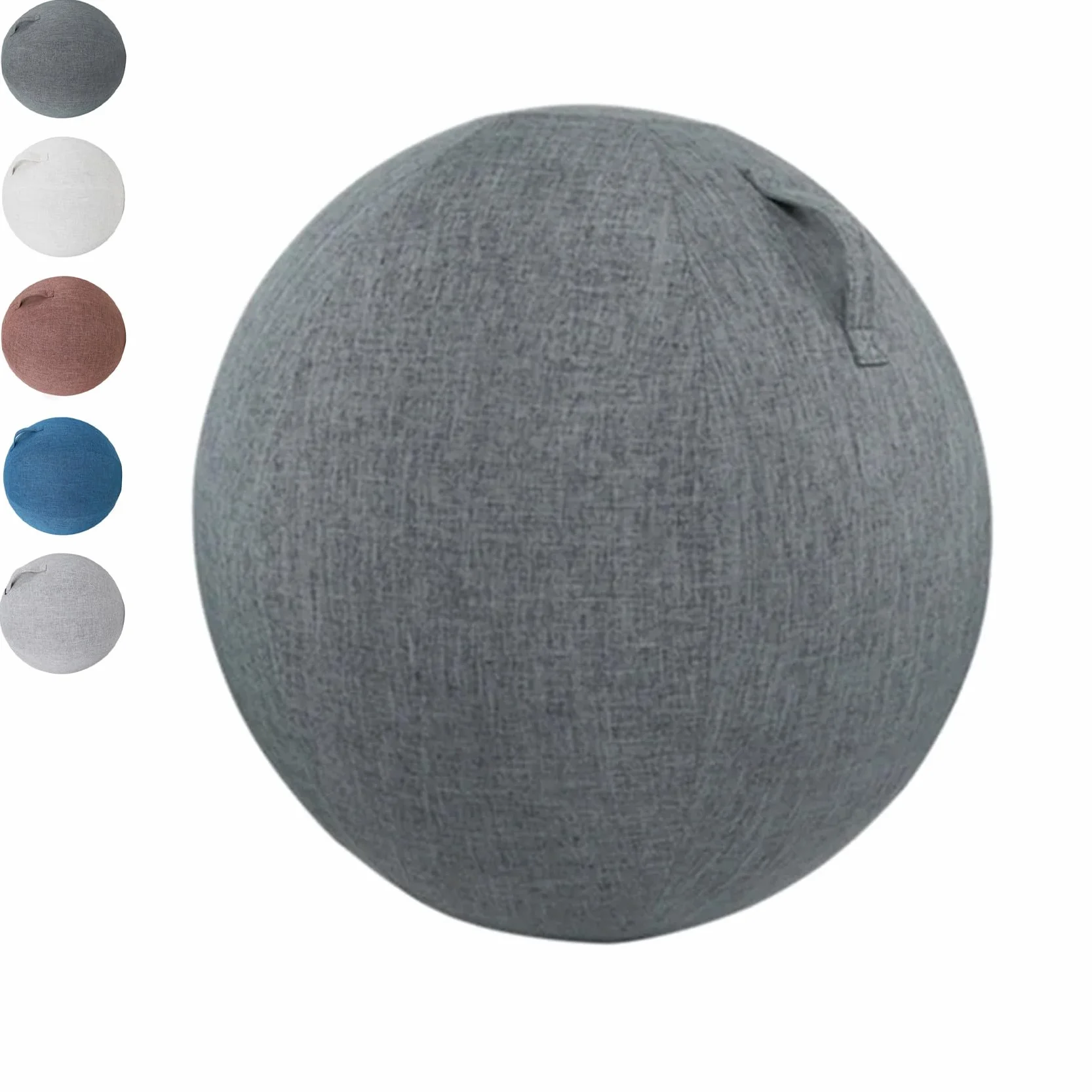 Bola de Yoga Pelota Pilates Asiento Silla con Cubierta Funda 55cm Gris