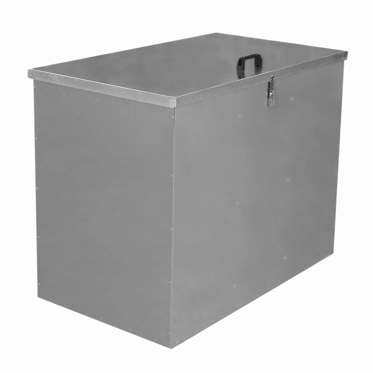 Contenedor de 3 Compartimentos de Metal Galvanizado 64L | Impermeable | Candado GRATIS | A Prueba de Roedores | Cubo Alimentación Ganado | Almacenamiento de Alimento para animales