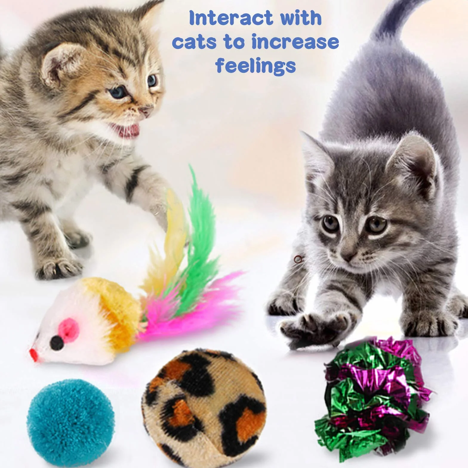 27PCS Juguetes para Paquete de Variedad para Gatitos, Set di Juguetes para Gatos Interactivo Ratón,Ratóns y Bolas Varias para Gatos Juguetes para Gatos con Plumas túnel