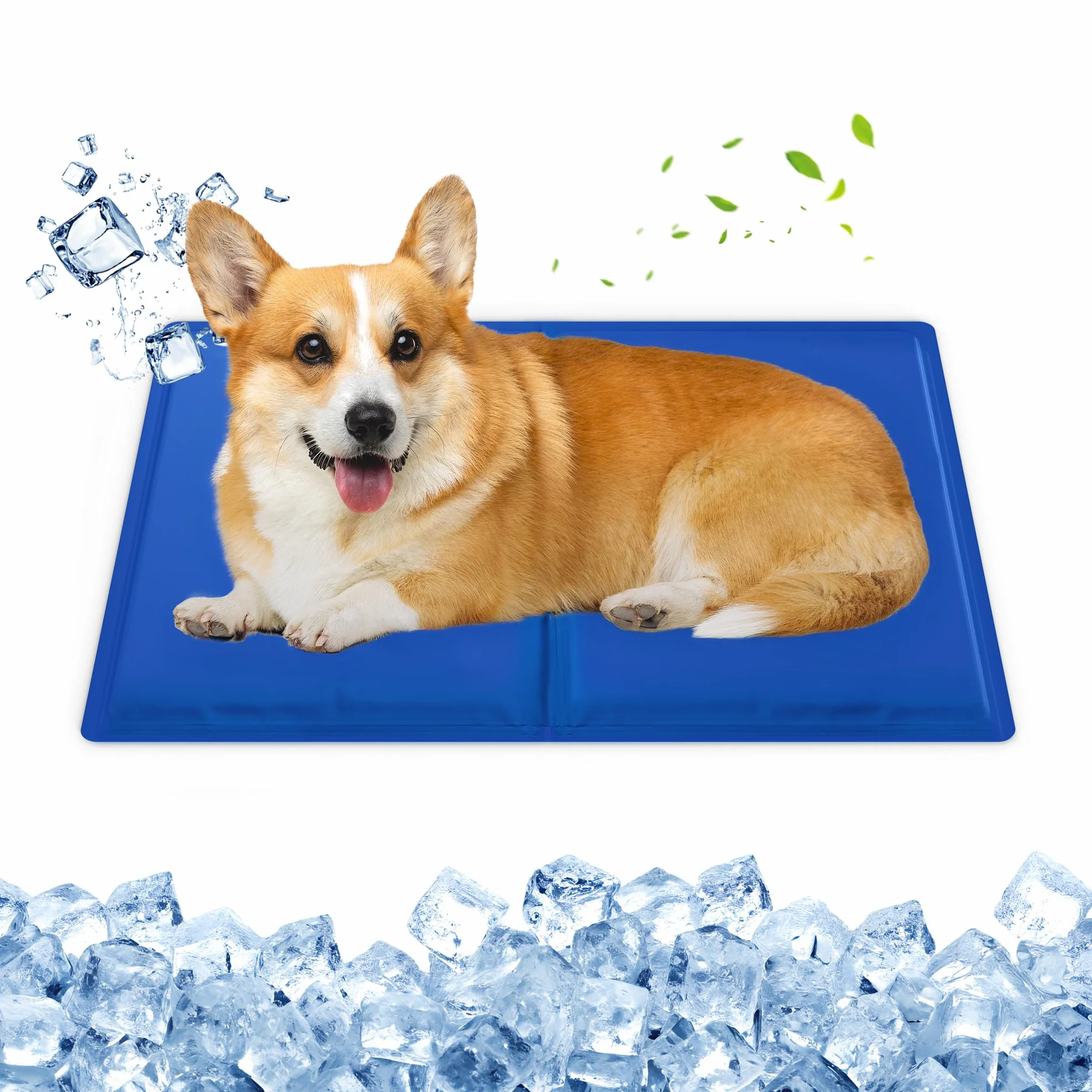 petnf Alfombrilla Refrescante para Perros y Gatos, Duradera Antideslizante Tapete de Refrigeración para Perro para Interior y Jardín, Dog Cool Mat de Gel No Tóxico Autoenfriante en Verano, 50x40 cm
