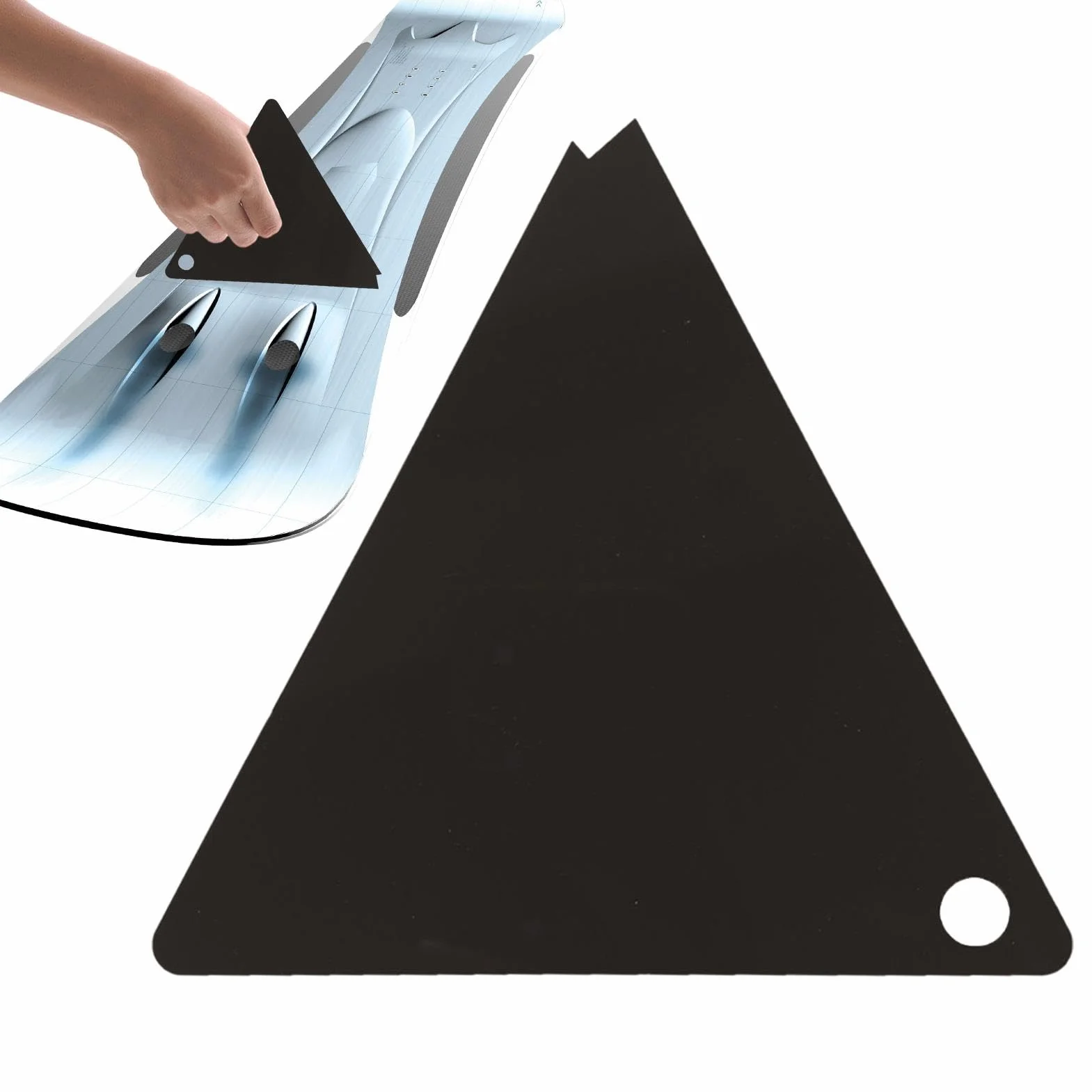 Rascador de cera acrílico triangular para snowboard y esquí
