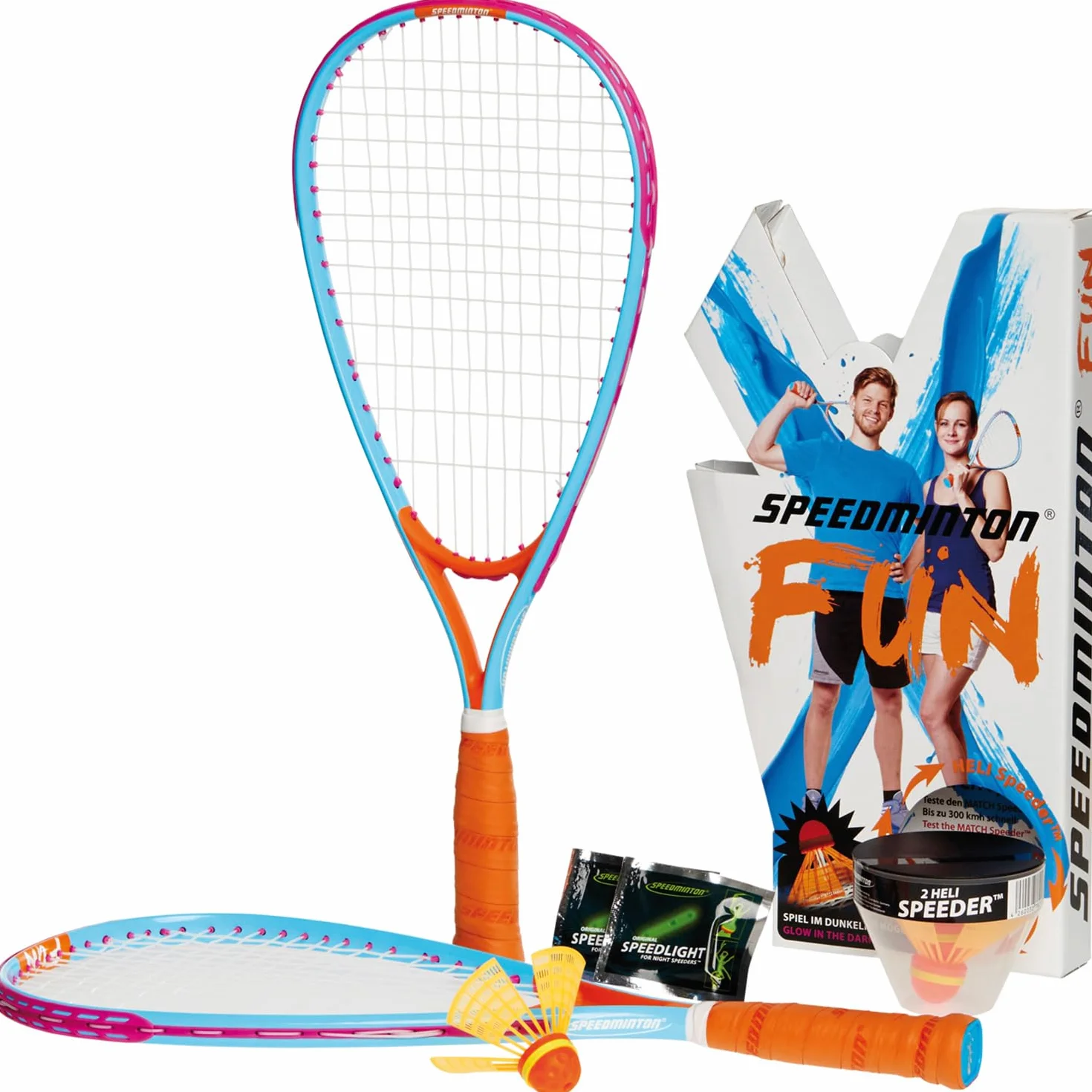 Speedminton Divertido juego alternativa a la pelota de playa volantes incluyendo 2 helicópteros para playa parque jardín