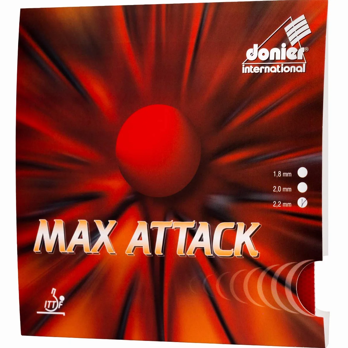Donier Goma de Ping Pong MAX Attack 2,2 mm Negro Tenis de Mesa