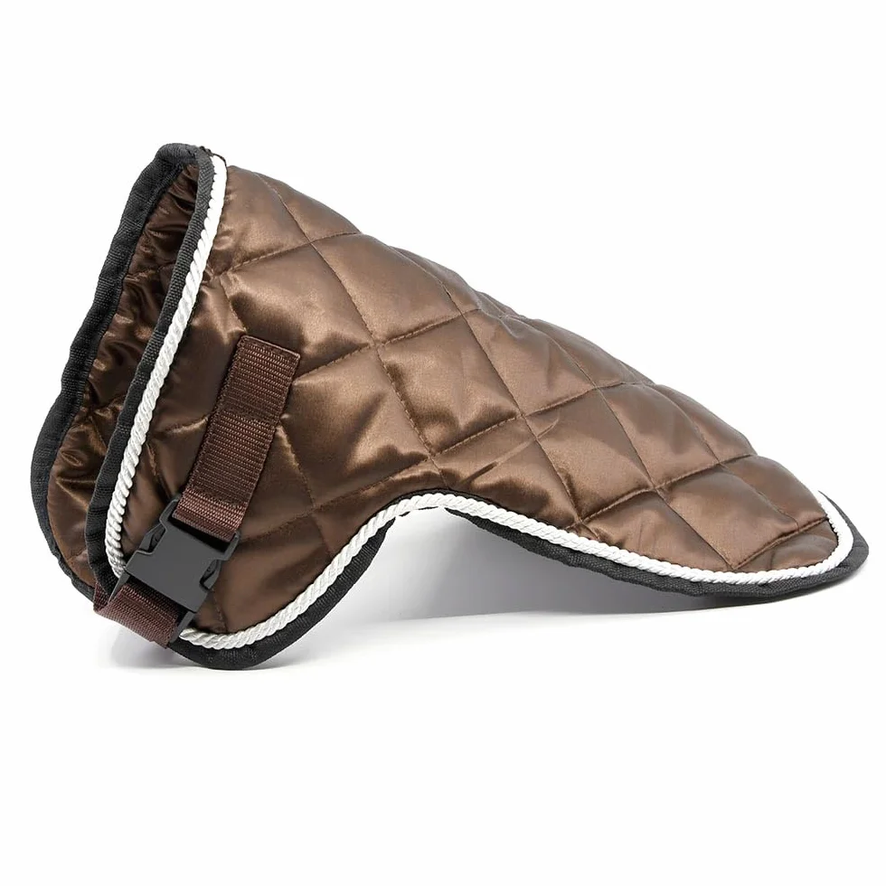 Juego de accesorios marrón chocolate para Hobby Horse y Caballo Palo: halter mosmoute con cordón + manta + gorro antimoscas