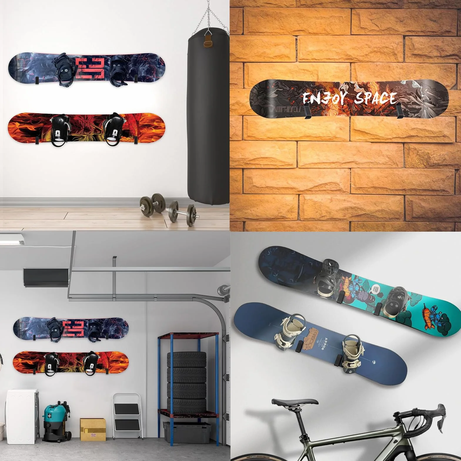 Soporte Skate Pared Porta Tablas Surf Universal Monopatín Longboard Snowboard Multifuncional