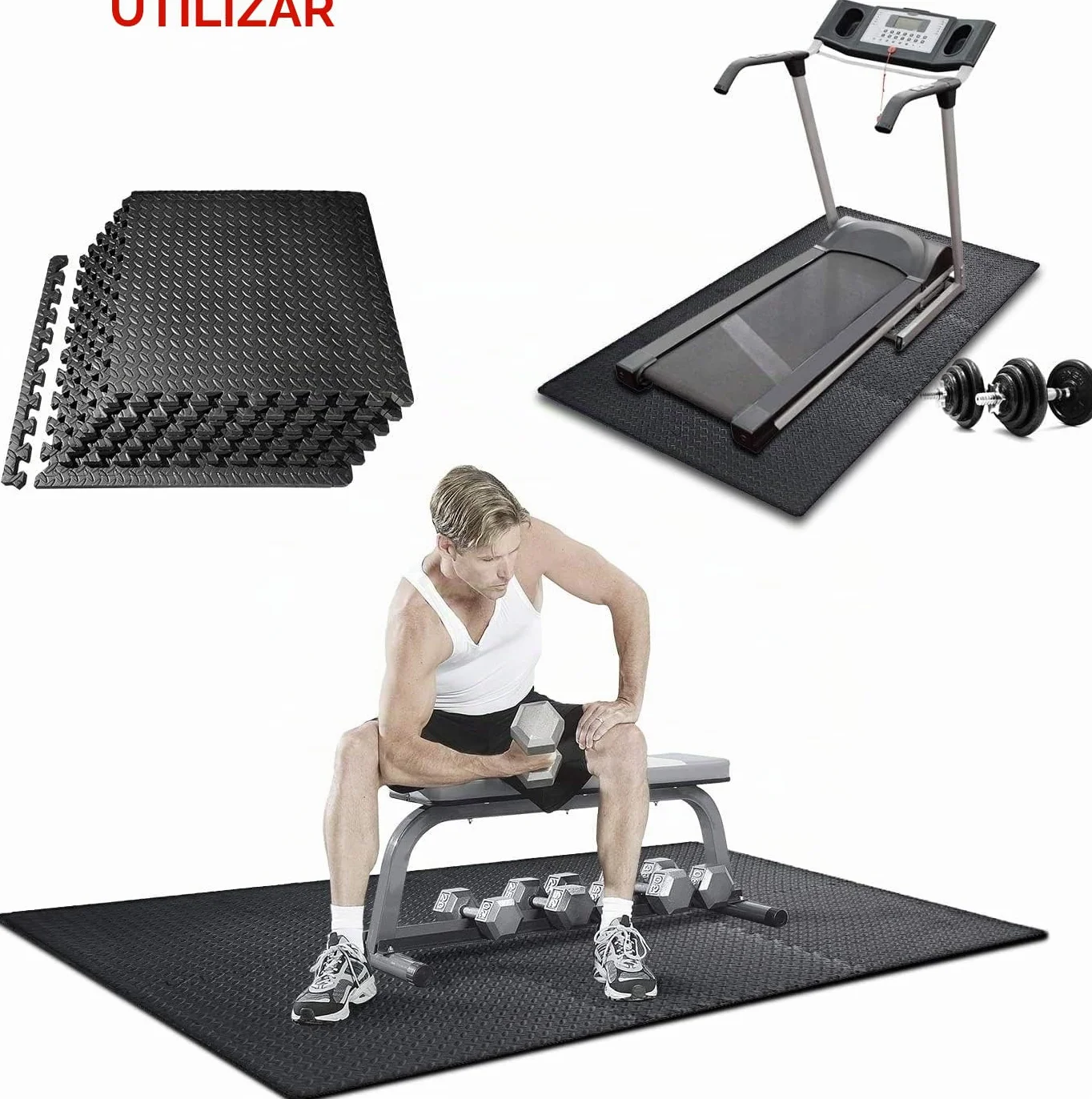 PROIRON Estera Protectora de Suelo EVA Antideslizante para Gimnasio Fitness