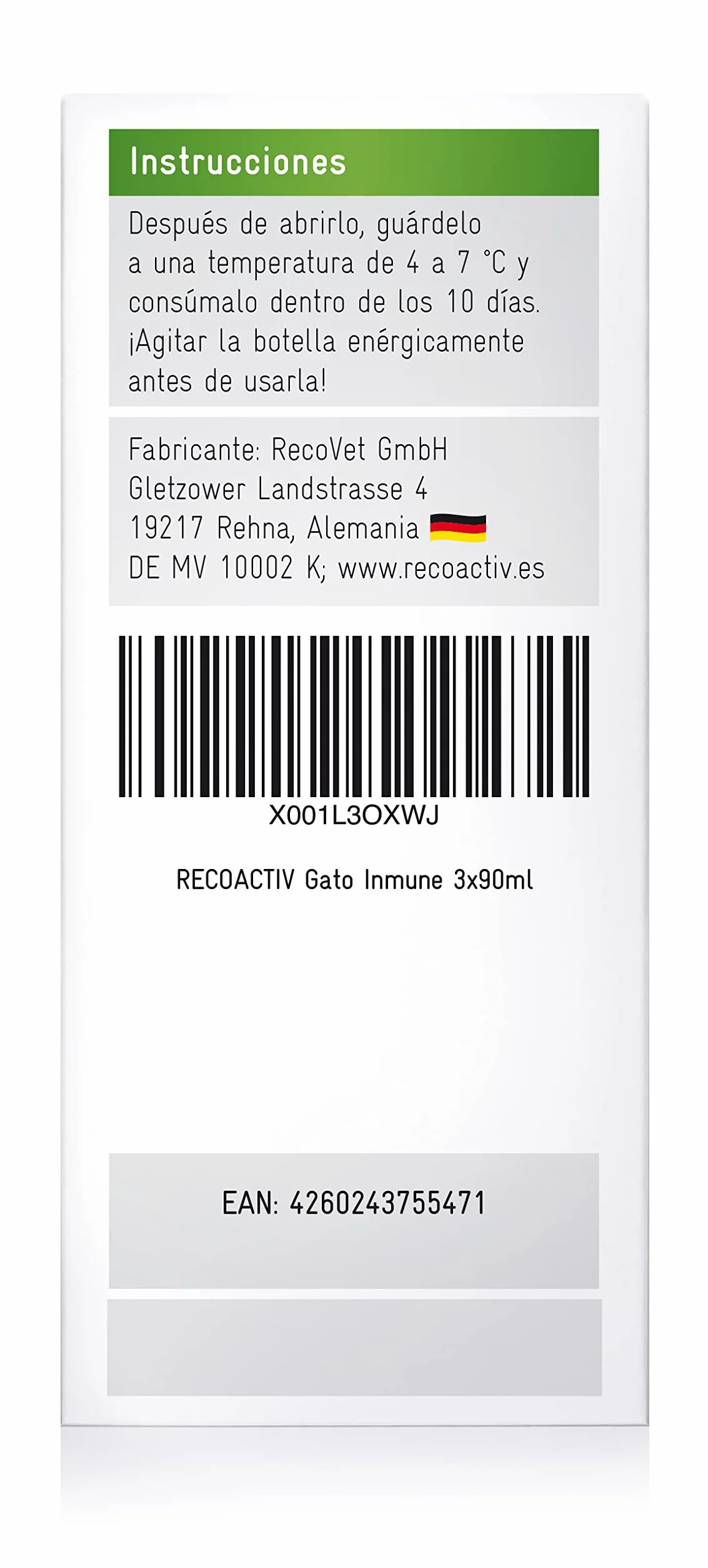 RECOACTIV Tónico Inmune para Gatos, 3 x 90 ml, suplemento dietético para el Refuerzo inmunológico y la prevención de los síntomas de deficiencia, un eficaz Estimulante dietético del apetito