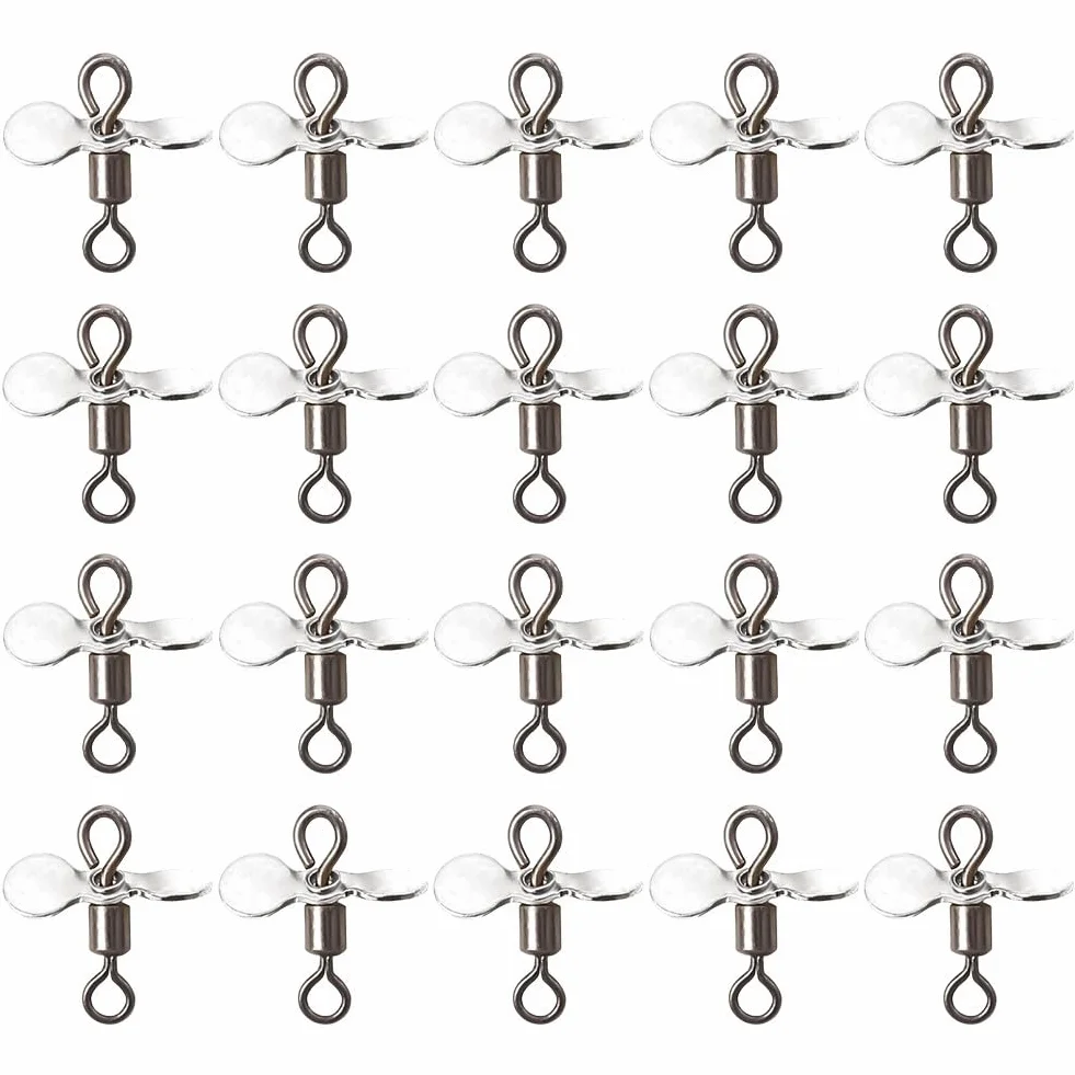 Cuchillas giratorias de pesca de metal turbo doradas y plateadas