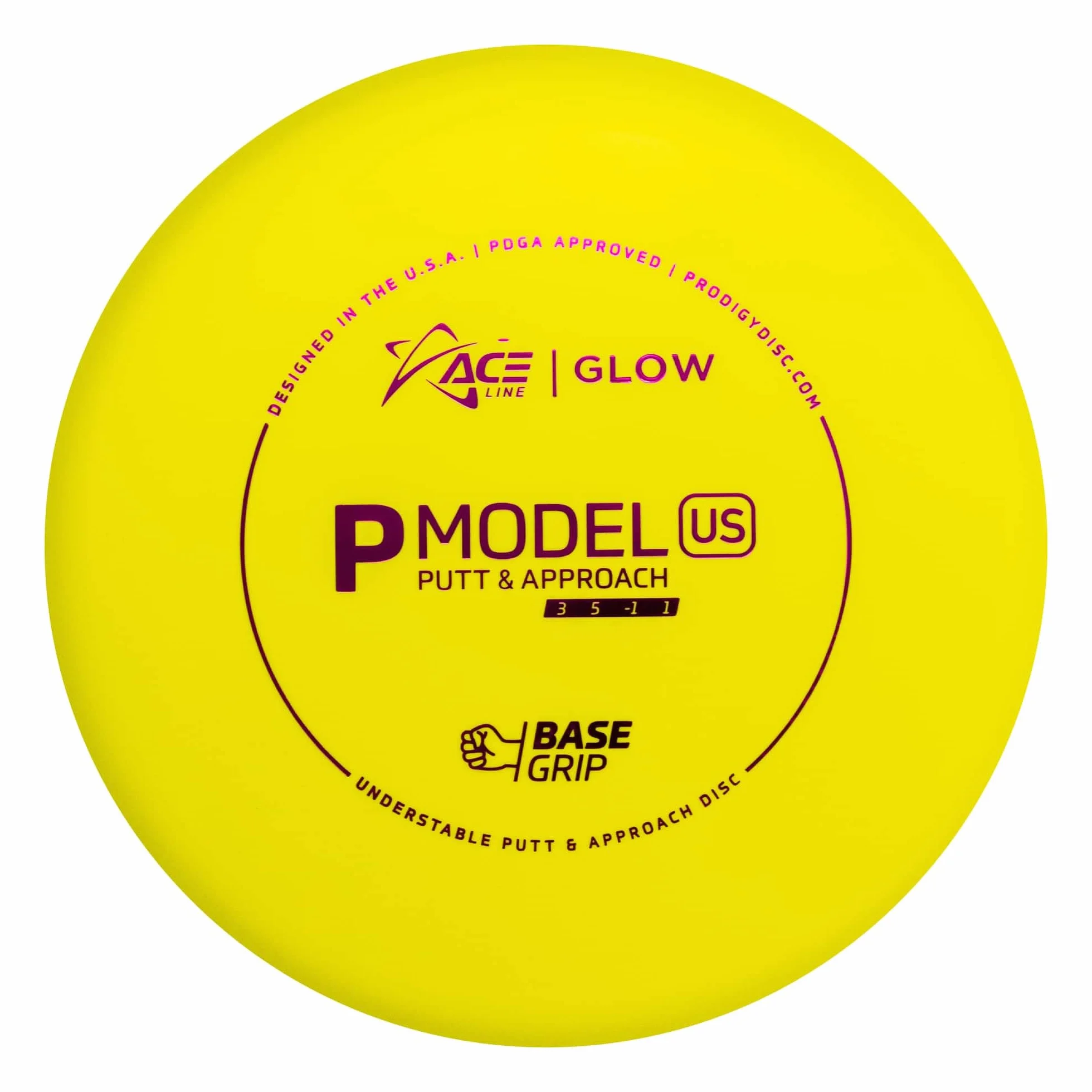 Prodigy Discs Ace Line Glow Base Grip P Modelo US Putter Golf Disc