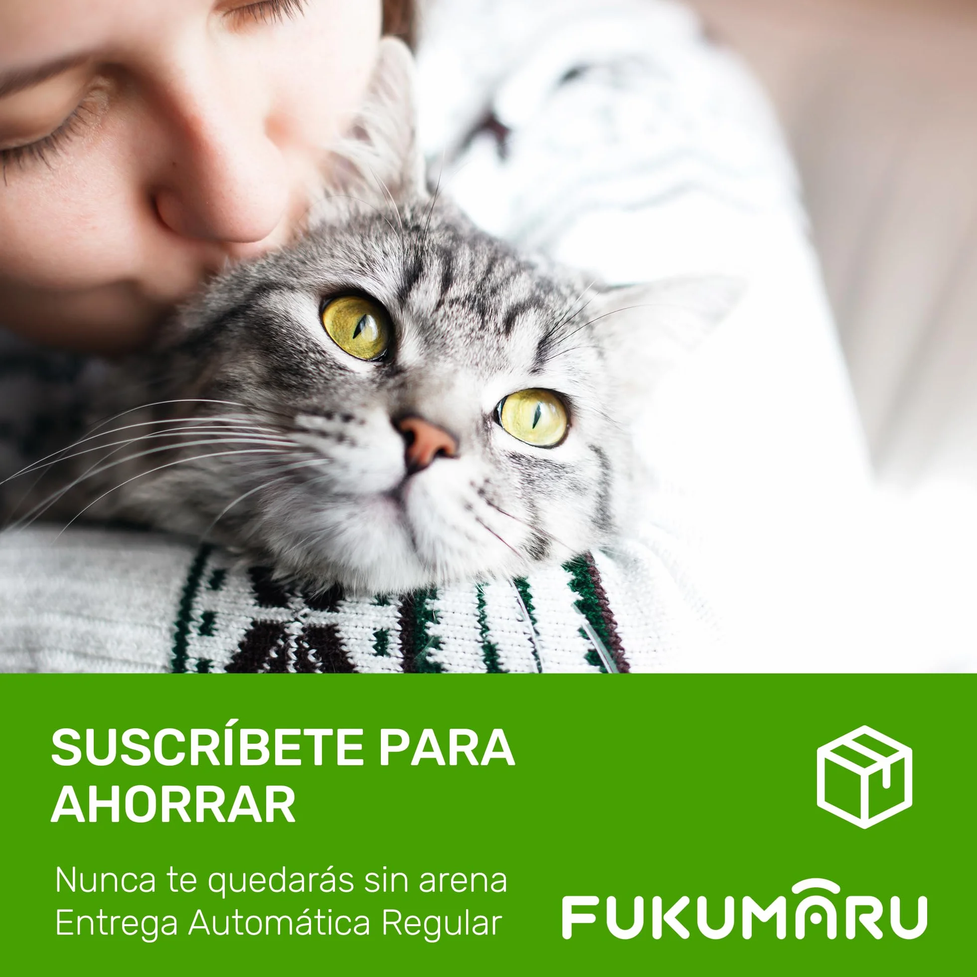 FUKUMARU Arena de Tofu para Gatos 10.8kg - Arena Aglomerante, Control de Olores, Aroma de Té Verde, Sin Polvo