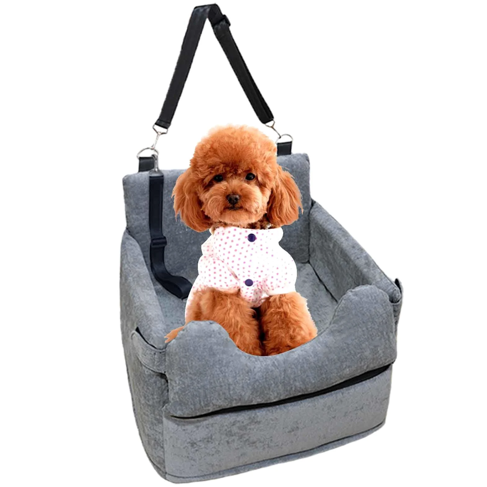 Asiento De Coche para Perros Pequeños, Asiento Elevador De Coche para Perros Y Gatos, Asiento Elevador para Perros con Cinturón De Seguridad, Se Puede Desmontar Y Limpiar Fácilmente