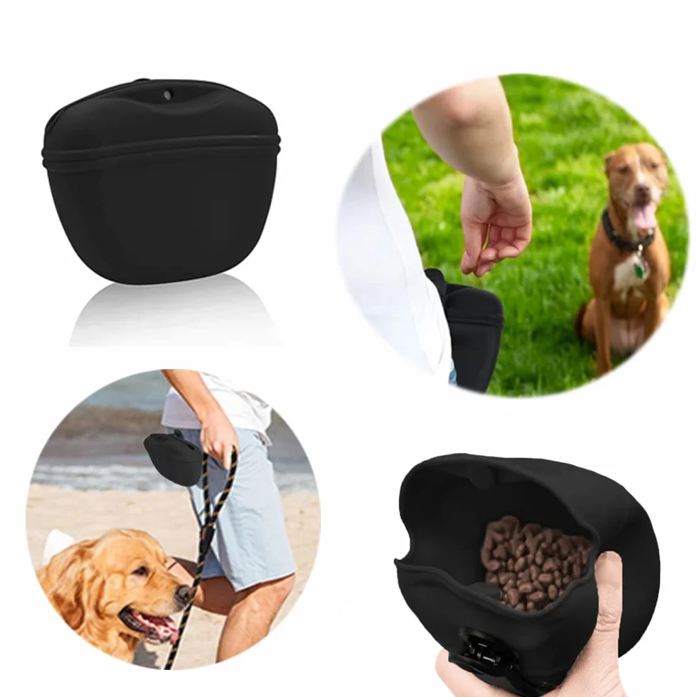 2 Piezas Bolsa Adiestramiento Perros Porta Chuches para Perros Bolsa para Golosinas para Perros para Perros de Silicona Bolsa Contenedor de Comida Portátil Bolsa Premios Perro