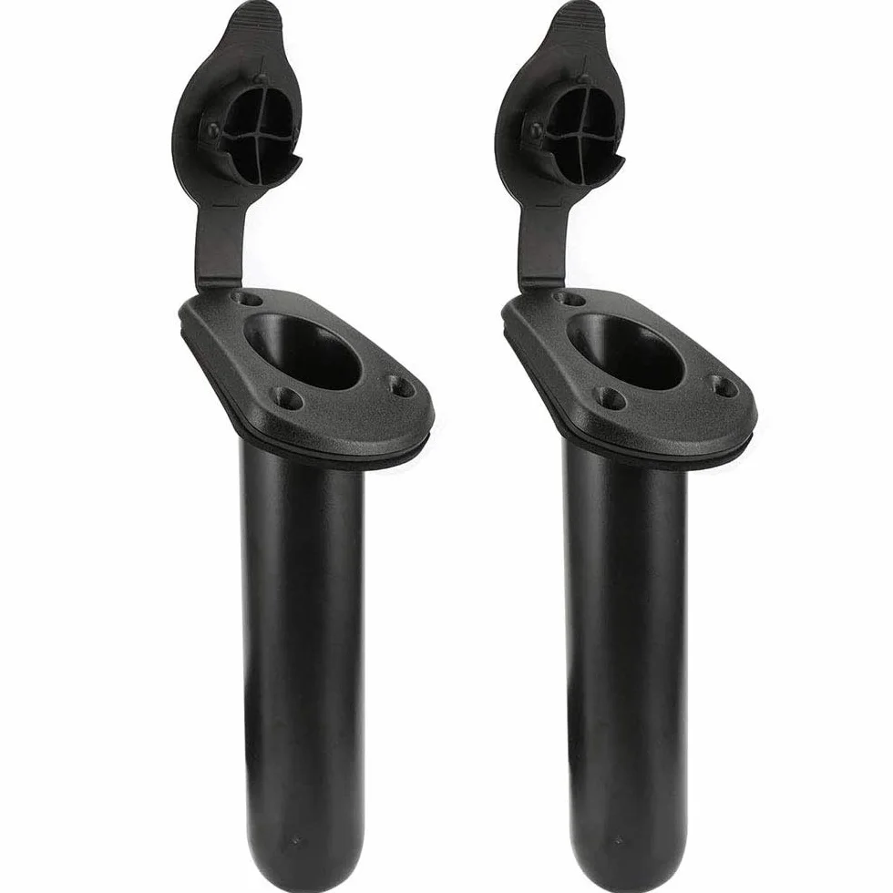POFET 2 soportes de plástico para caña de pescar con cubierta de tapa, accesorios de pesca para kayak, canoa, barco