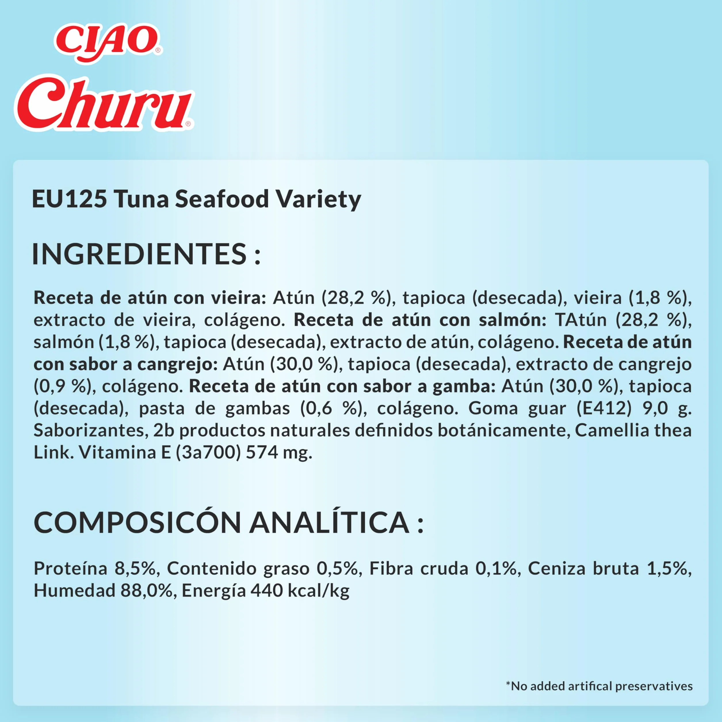 INABA Churu Gatos - 4 Recetas de Snacks Saludables a Base de Atún - Deliciosos Premios con Textura Suave y Cremosa - Natural, Sin Cereales, Sin Conservantes, Sin Colorantes - 280g (20x14g)
