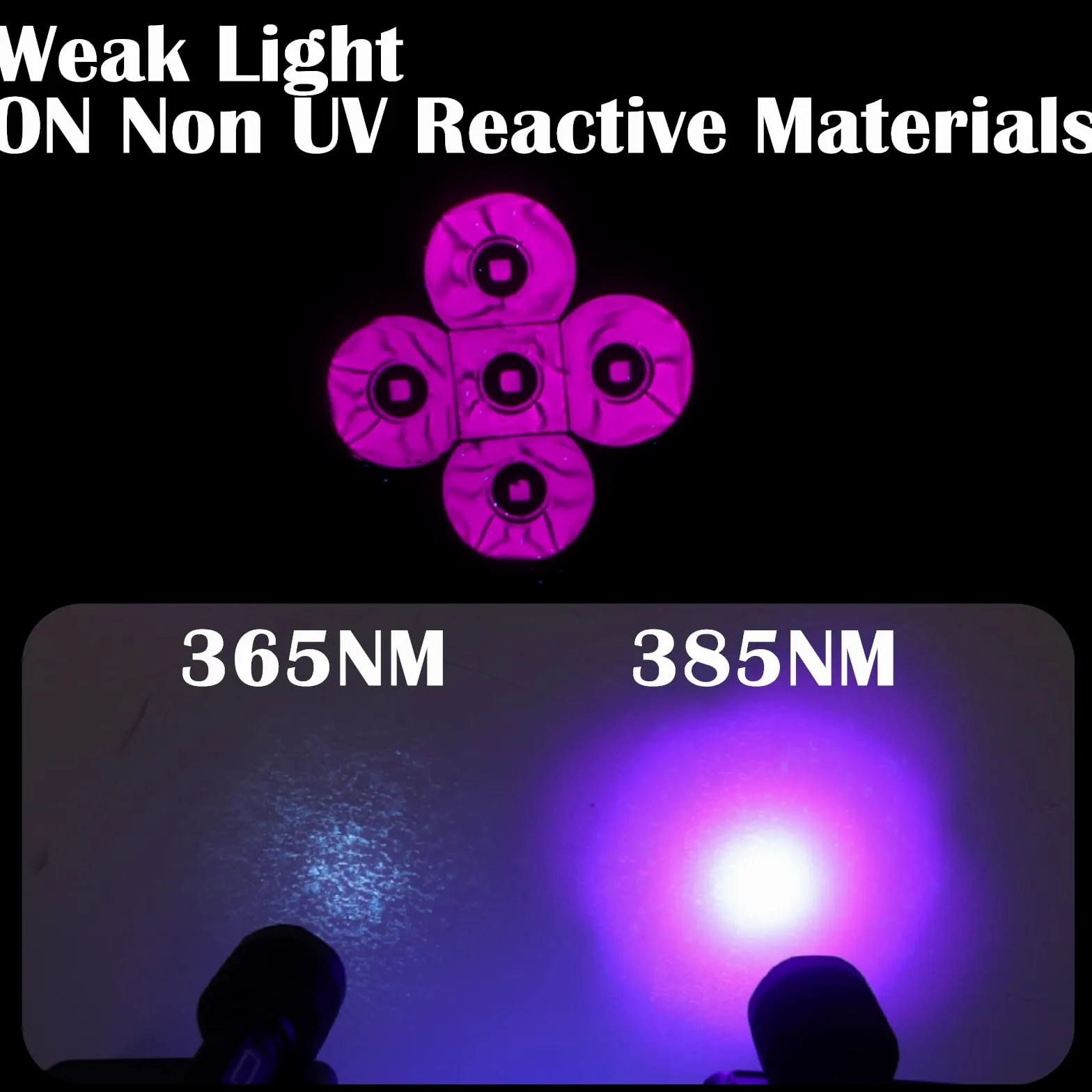 LUMENSHOOTER Linterna UV S5, linterna de luz negra súper brillante con 5 LED, para curado de resina UV, caza de rocas, detección de orina de mascotas, caza de escorpiones (365 NM)