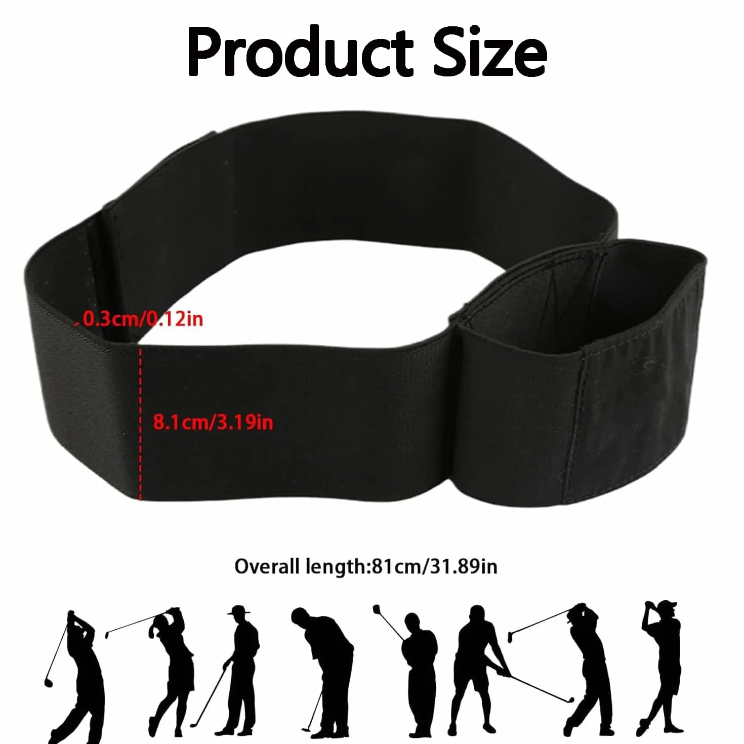 Meiso Brazalete de entrenamiento para golf ajustable corrección swing elástico nailon