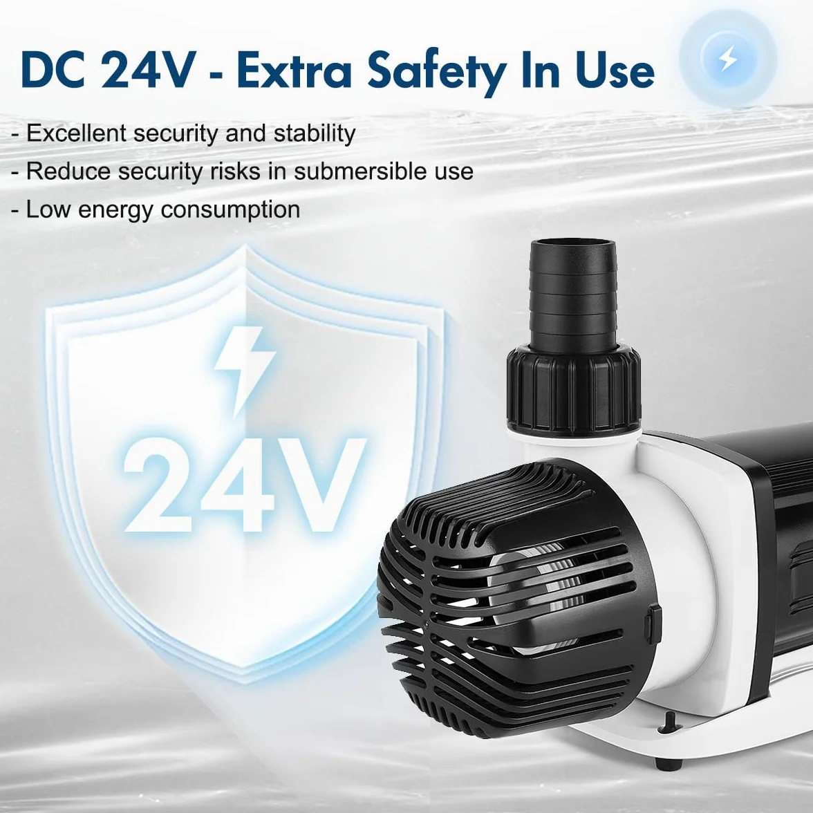 Aquastation DC5000 - Bomba silenciosa controlable para acuario de CC de 40 W, 1320 GPH, con controlador de onda sinusoidal para circulación de sumidero de peceras de arrecife de coral de agua
