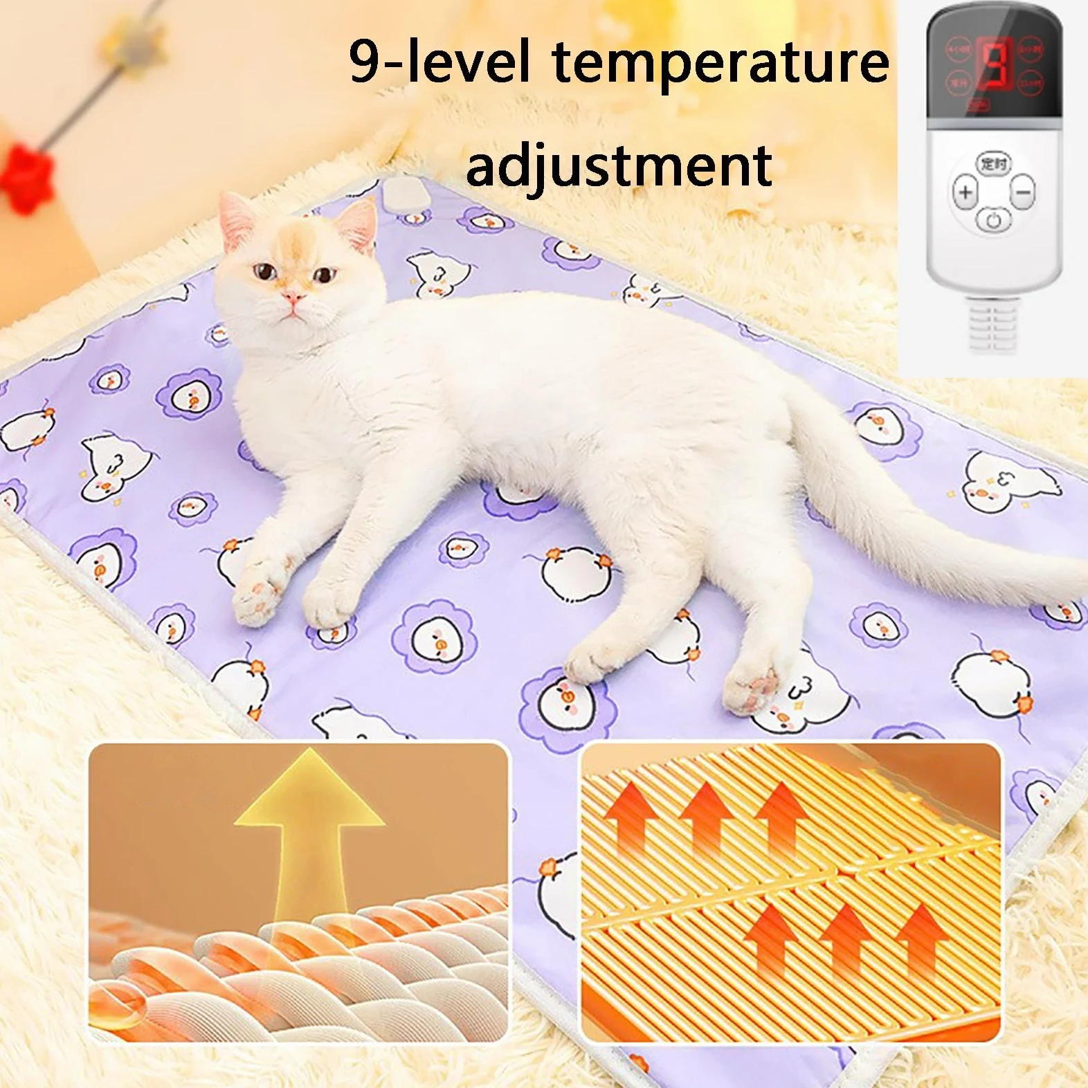 Alfombrilla para Mascotas, Almohadilla térmica for Gatos y Perros, Duradera, Temperatura Ajustable, Adecuada for Varias Mascotas(Small)