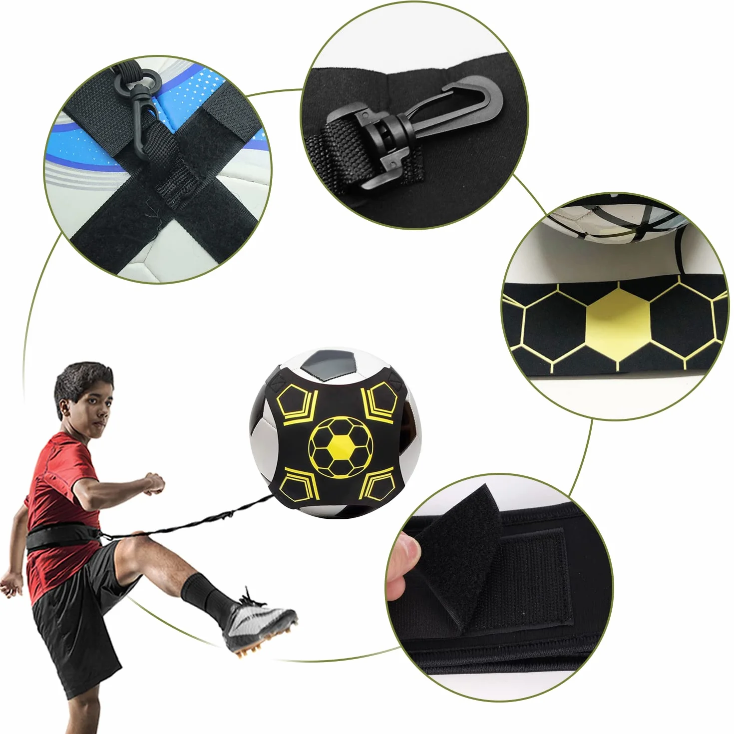 Cinturón de Entrenamiento de Fútbol con Bolsa de Red, Cuerda Ajustable