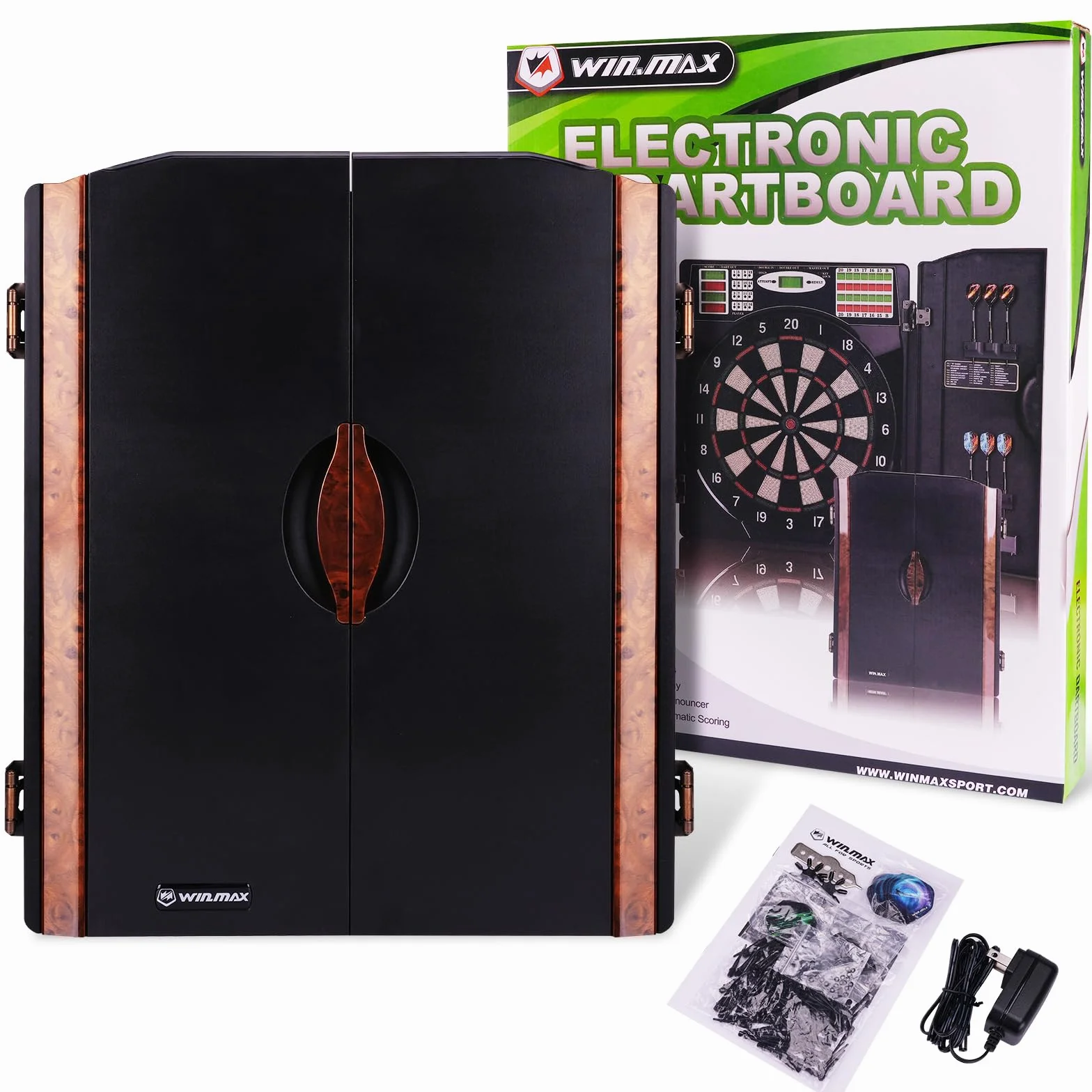 WIN.MAX Diana electrónica profesional 65 variantes 1-8 jugadores 12 dardos Pro 100 accesorios