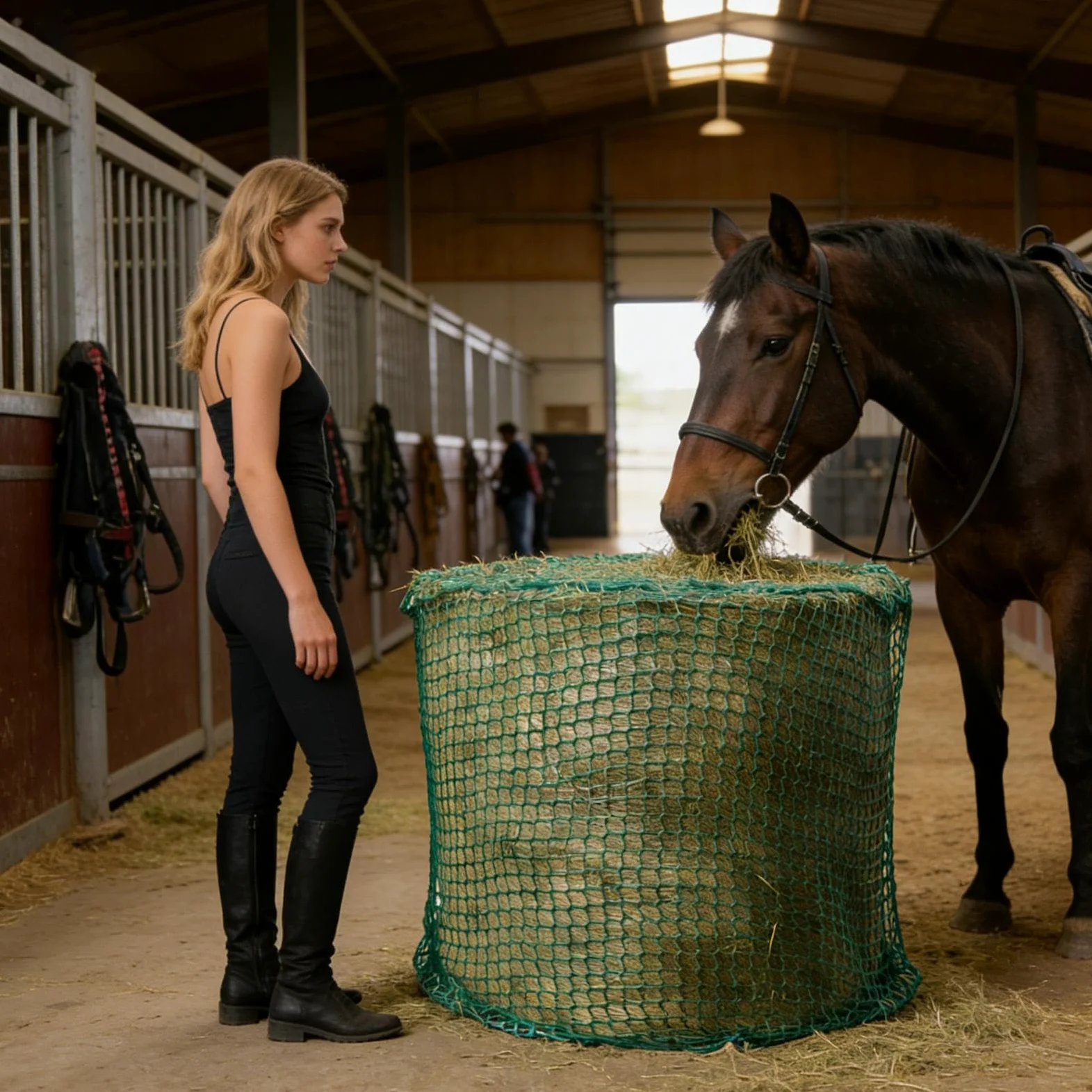 Red de Heno para Caballos Organizador De Alimento Para Caballos | Bolsa de Almacenamiento de Heno para Cabras en Prados, Entrenadores, Veterinarios, Establos, Escuela Equitación, Granja y