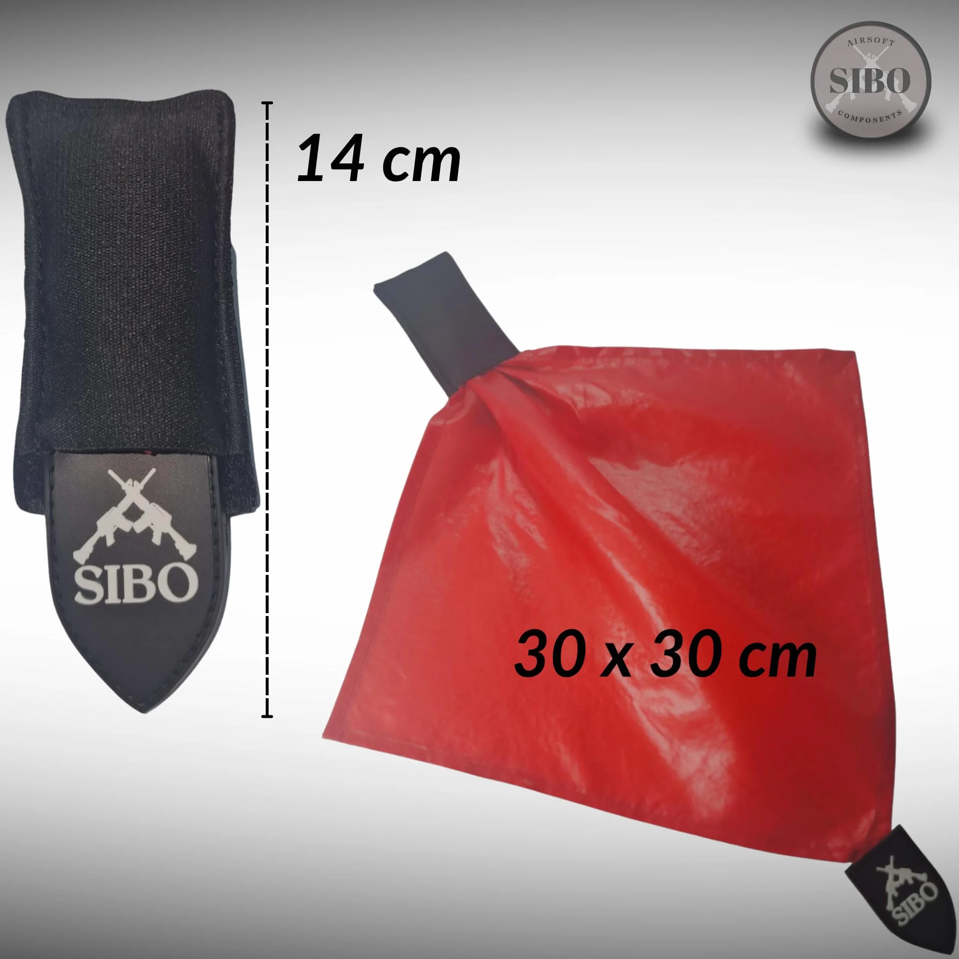 Sibo Pañuelo Rojo Airsoft con Pouch Integrado Deathrag MOLLE Accesorio Táctico