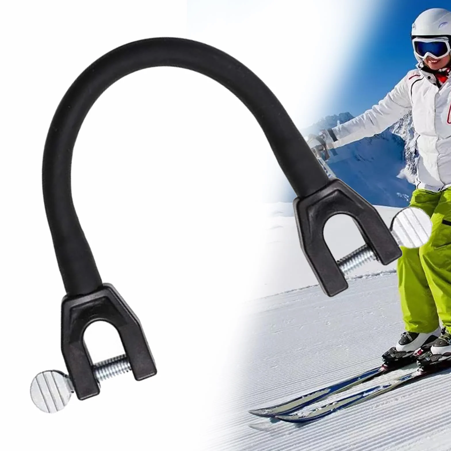 Entrenador de Conector de Punta de Esquí y Snowboard para Principiantes, Ayuda a Controlar la Velocidad (Negro)
