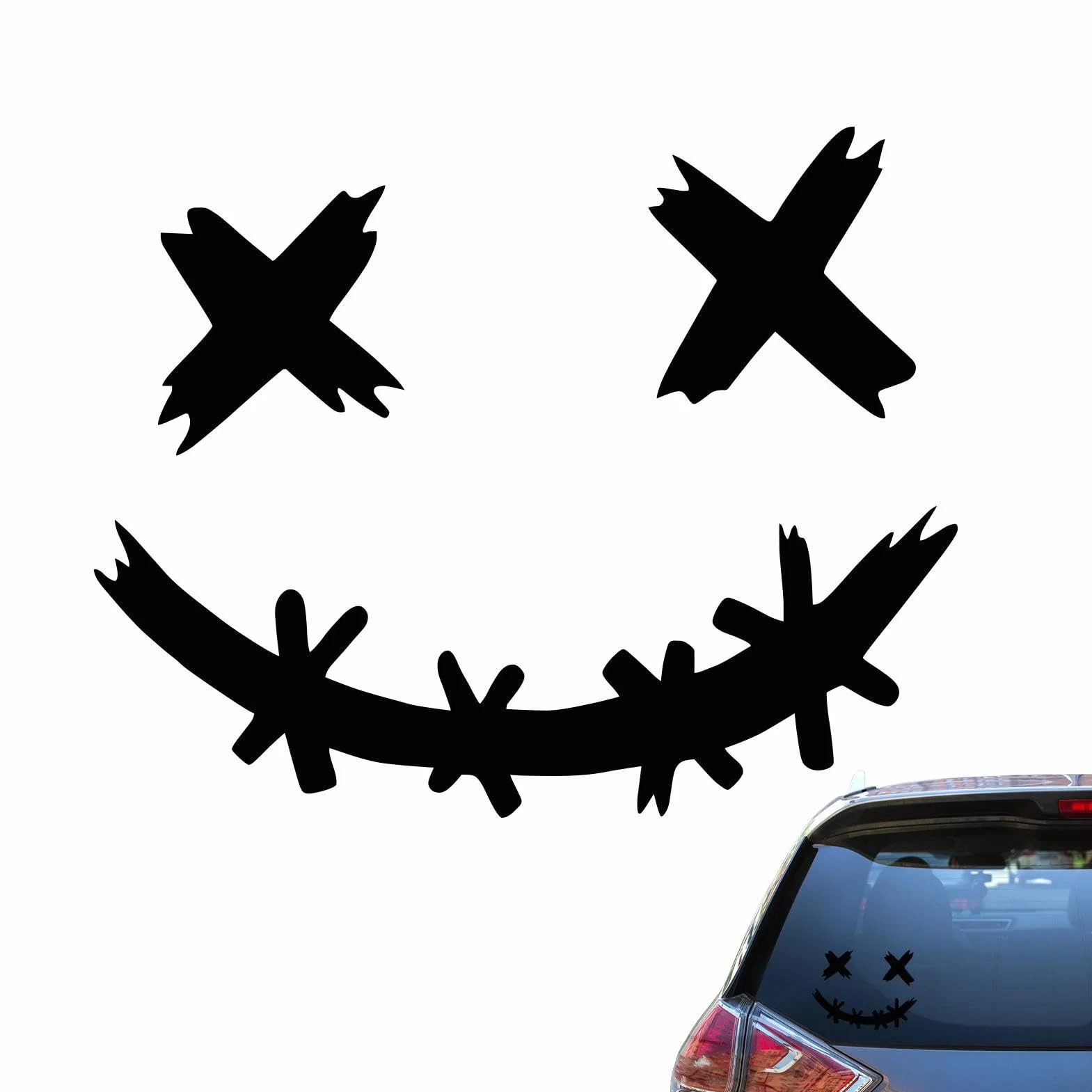 Pegatinas Impermeables Decorativas con Cara Sonriente para Autos, Coches y Bicicletas