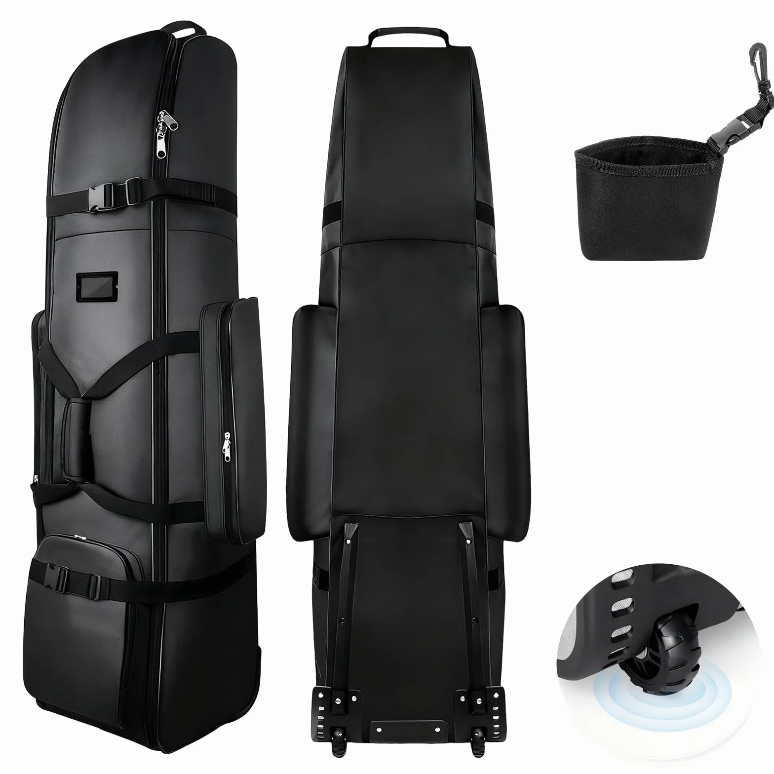 Fundas de Viaje para Golf con Ruedas, Estuche de Vuelo, Tela Oxford 900D Impermeable