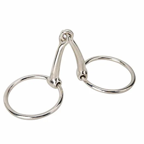 Hffheer Caballo Snaffle bit Acero Inoxidable Caballo Boca Ovalada Anillo de Caballo Flojo Boca articulada Hueca bit Accesorios ecuestres