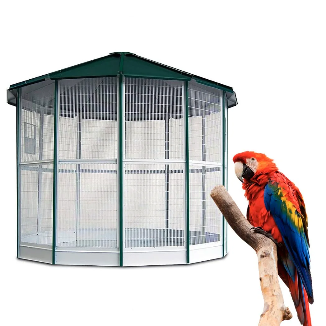 FINCA CASAREJO Voladera Grande para Pájaros - Voladera Manila de 12 Lados para Aves exóticas - Pajarera Exterior - Voladera de jardín